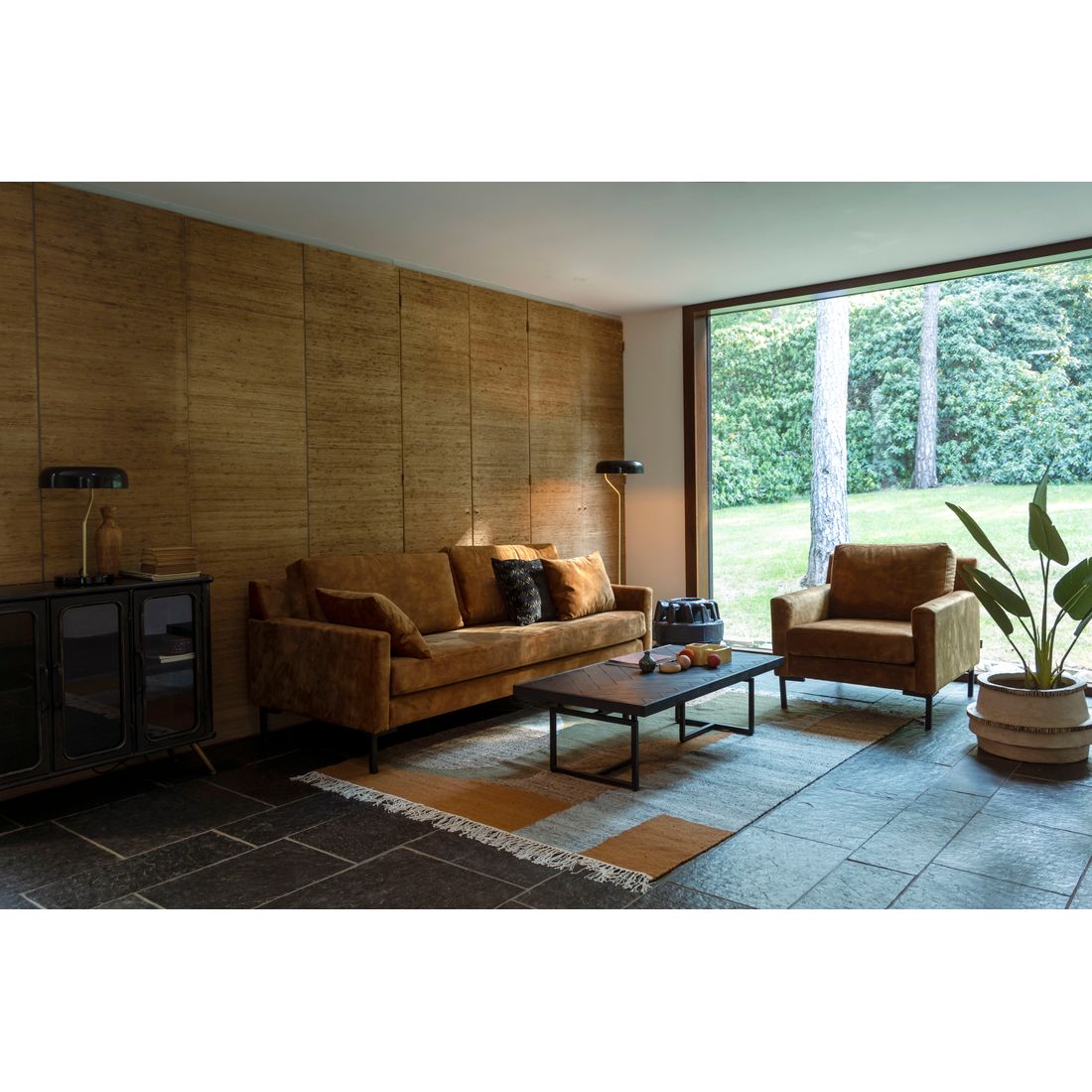 Dutchbone Vloerkleed Pavilion 160x230cm Naturel Groen Bruin - KwaliteitWonen.nl