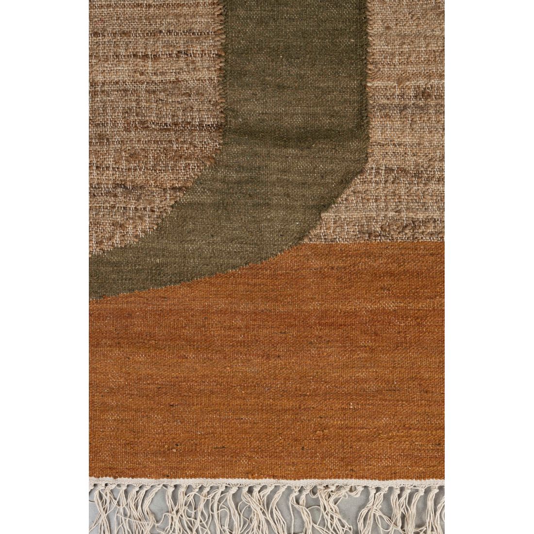 Dutchbone Vloerkleed Pavilion Naturel Groen Bruin 200x300cm - KwaliteitWonen.nl