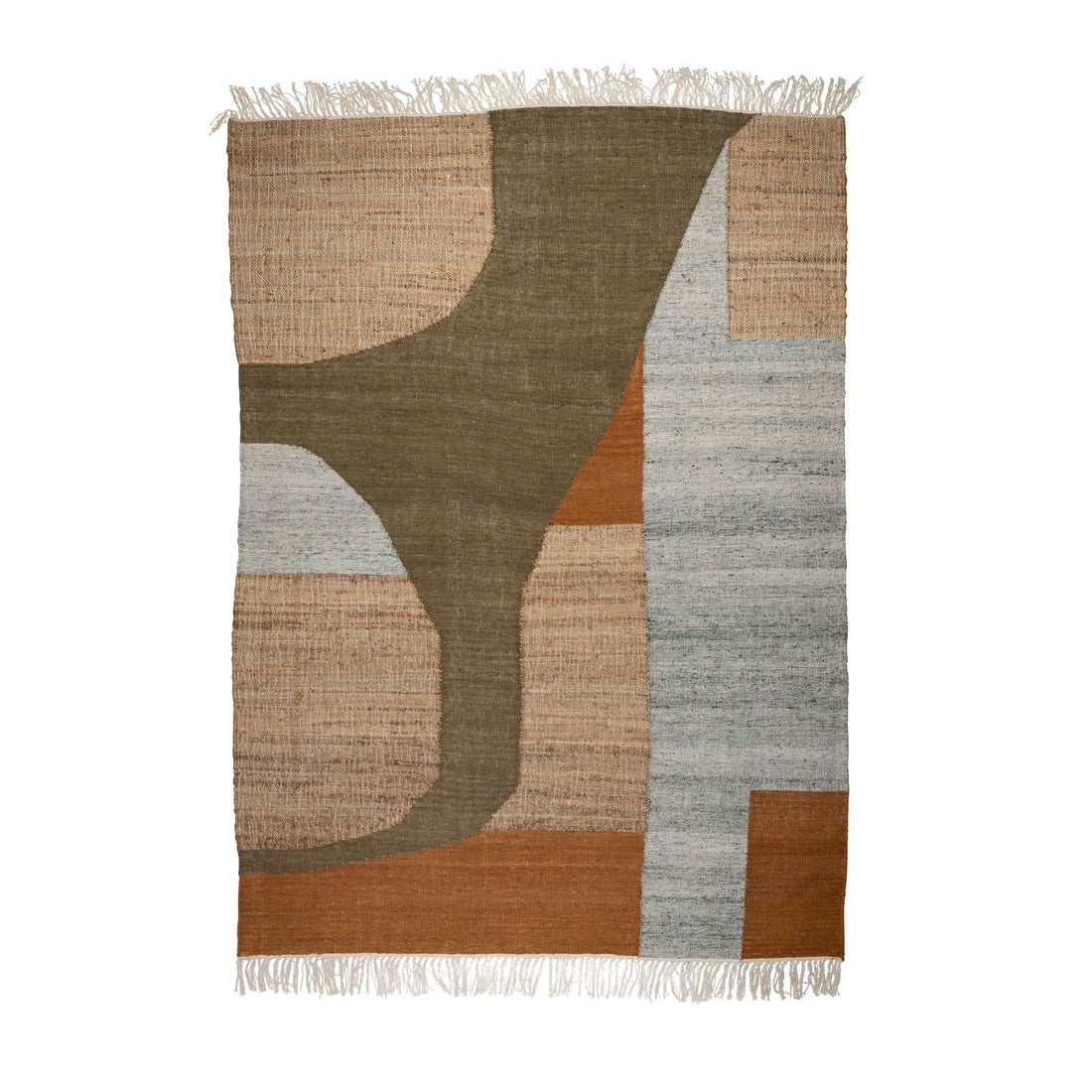 Dutchbone Vloerkleed Pavilion Naturel Groen Bruin 200x300cm-Kwaliteitwonen.nl