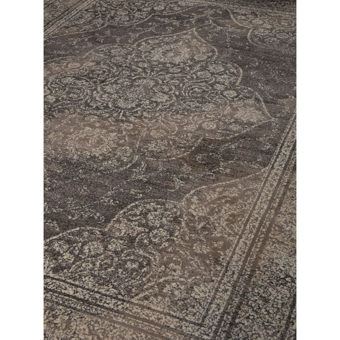 Dutchbone Vloerkleed Rugged 170x240cm Lichtgrijs Beige - KwaliteitWonen.nl