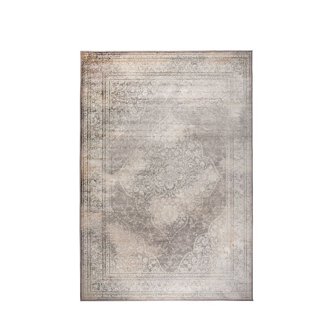 Dutchbone Vloerkleed Rugged 170x240cm Lichtgrijs Beige - KwaliteitWonen.nl