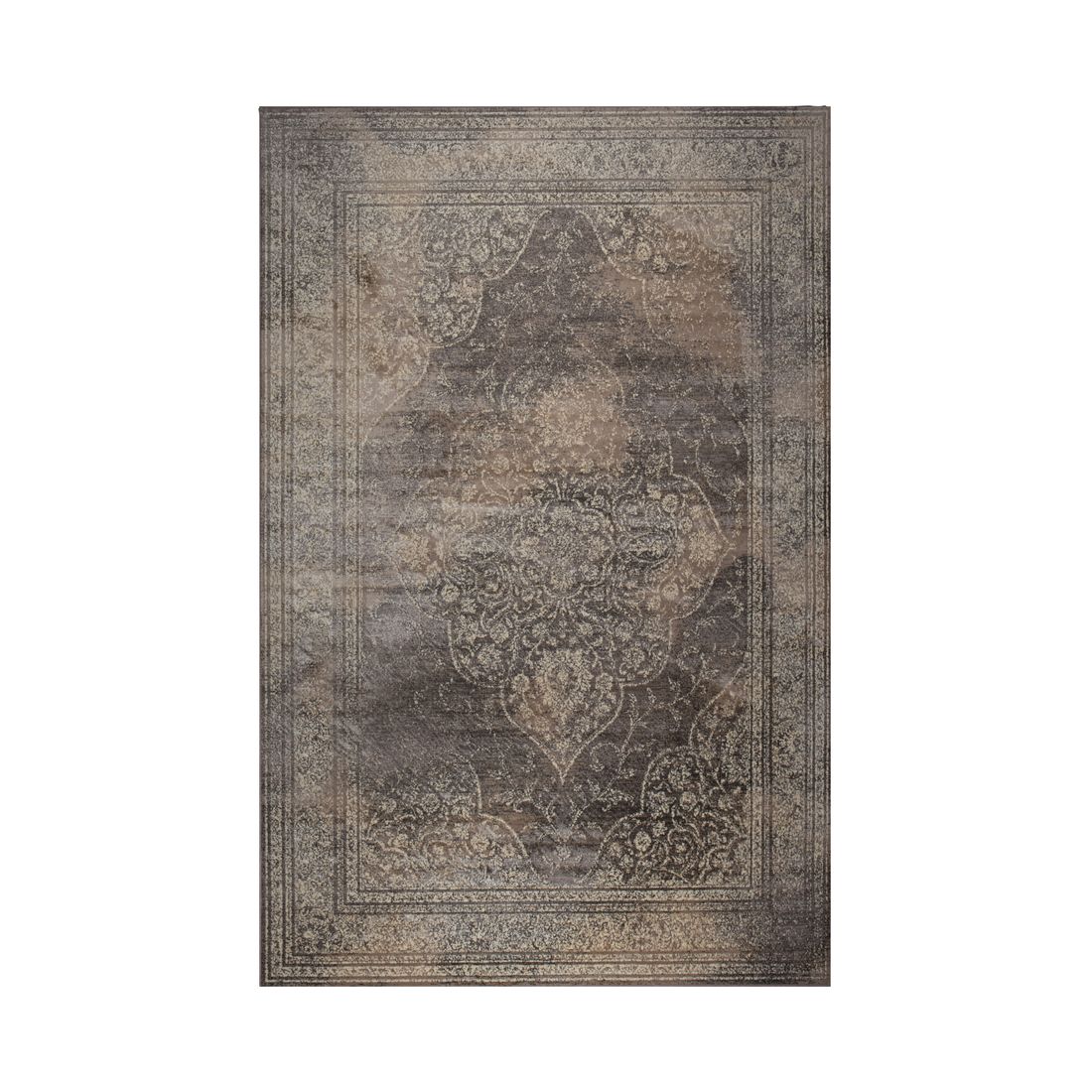 Dutchbone Vloerkleed Rugged 200x300cm Lichtgrijs Beige - KwaliteitWonen.nl