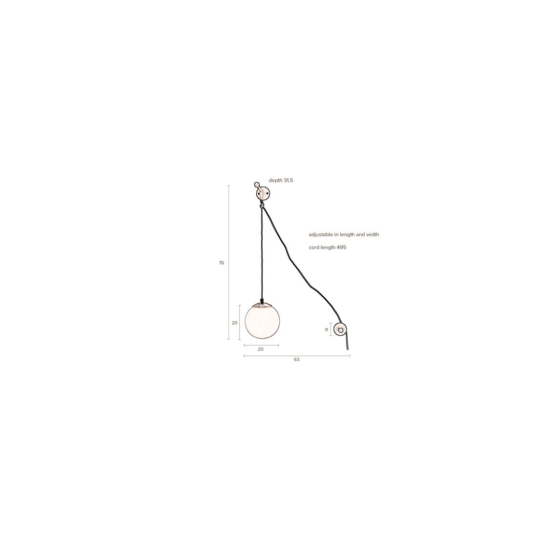 Dutchbone Wandlamp Bulan - KwaliteitWonen.nl