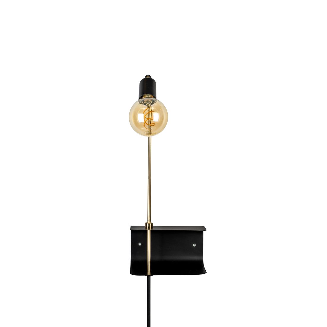 Dutchbone Wandlamp Shaw Zwart - KwaliteitWonen.nl