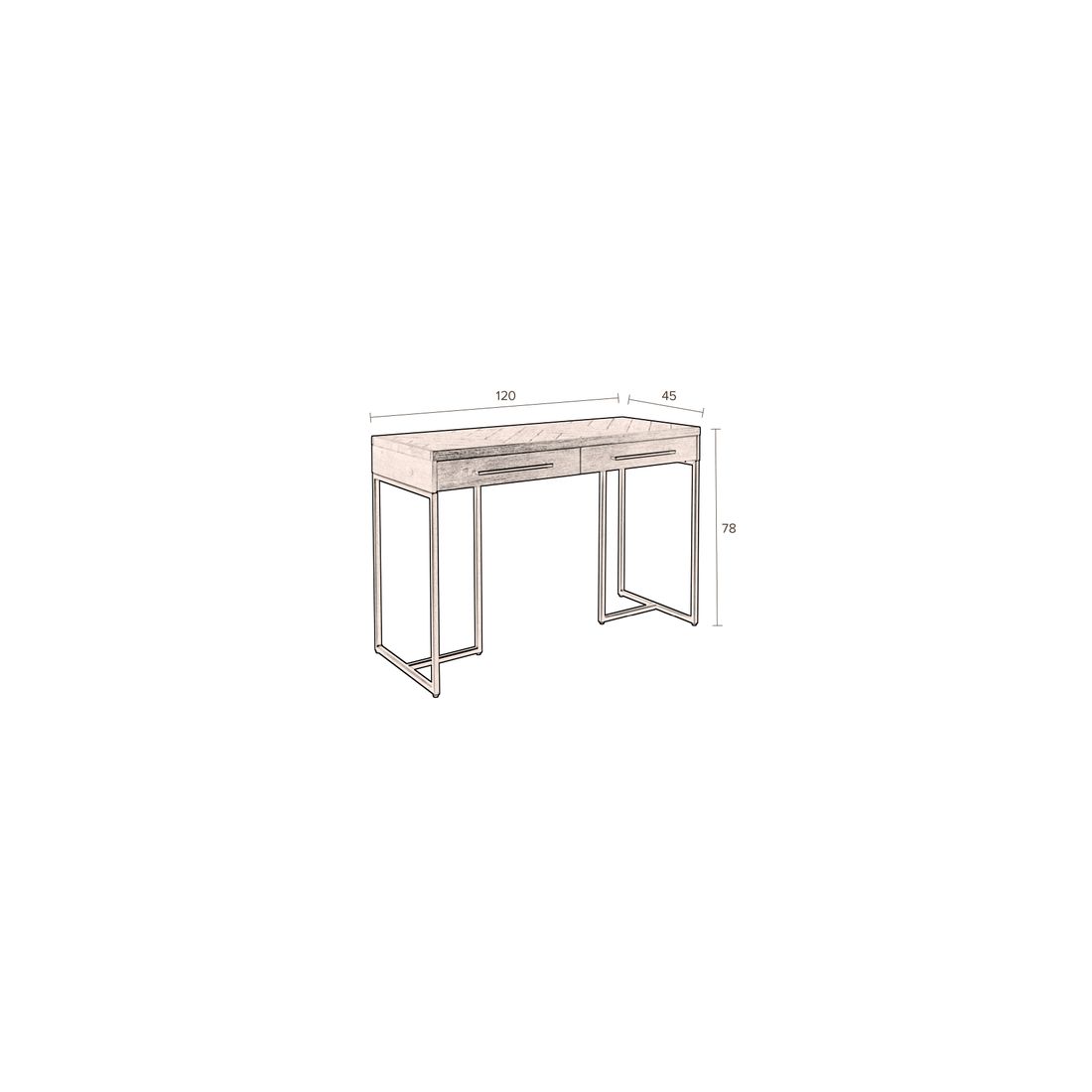 Dutchbone Wandtafel Class Walnoot - KwaliteitWonen.nl
