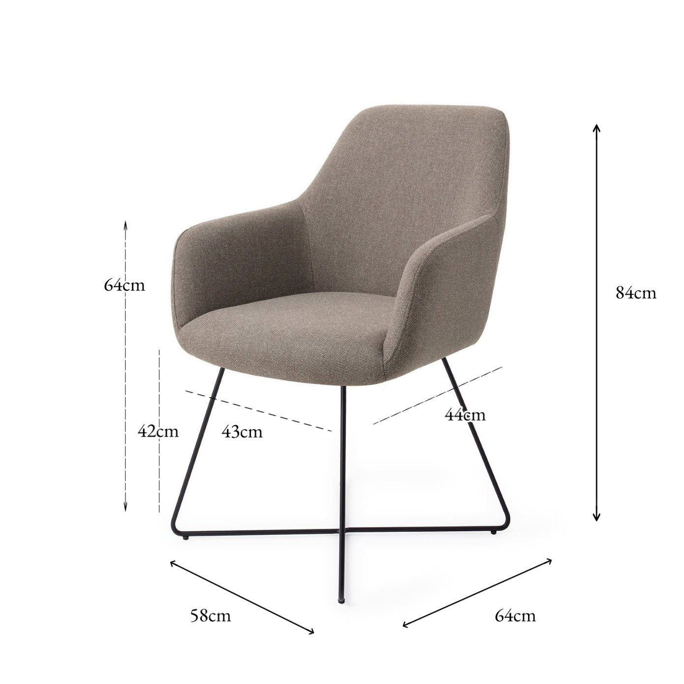 Jesper Home Hiroo Foggy Fusion Eetkamerstoel - Cross Black - KwaliteitWonen.nl