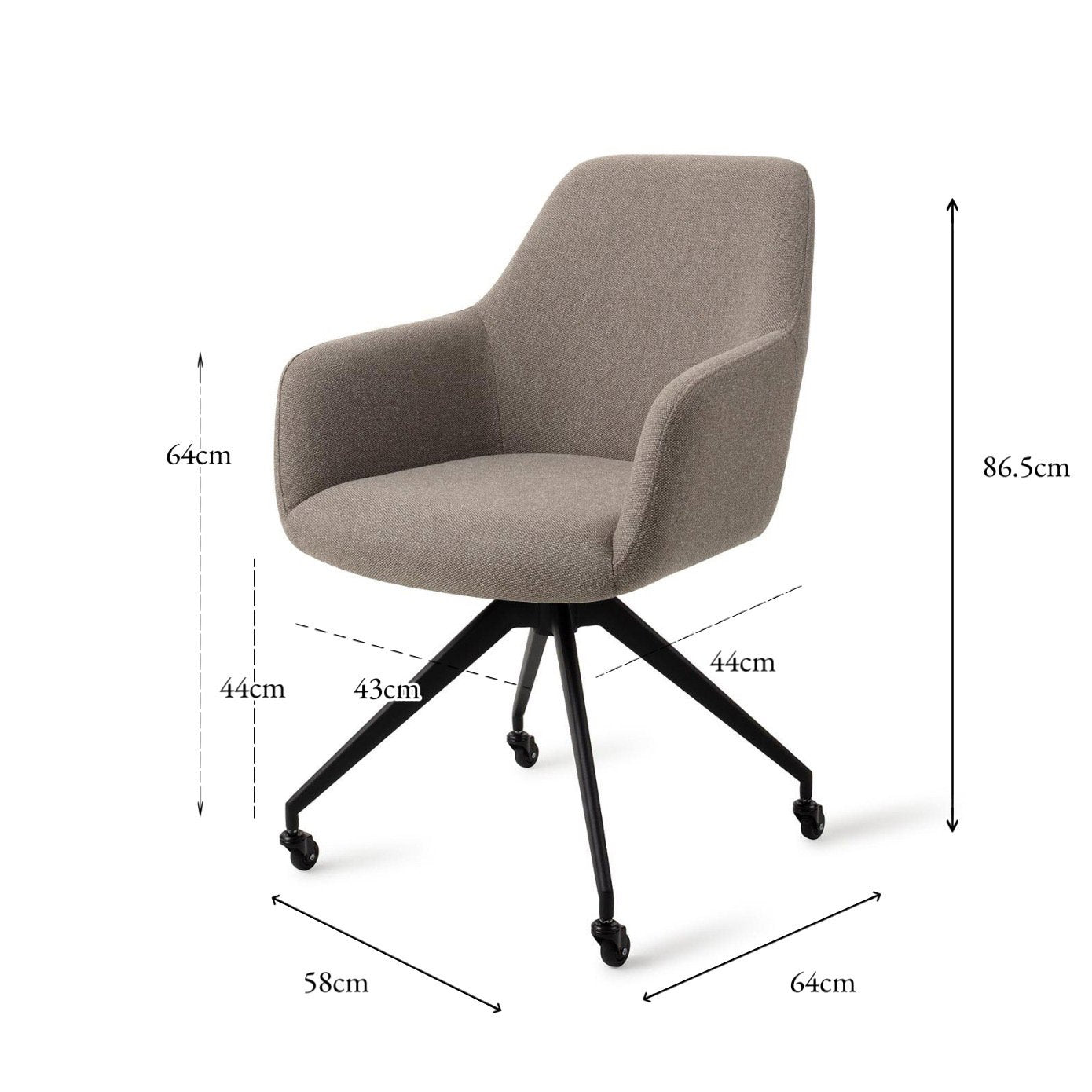 Jesper Home Hiroo Foggy Fusion Eetkamerstoel - Glide Black - KwaliteitWonen.nl