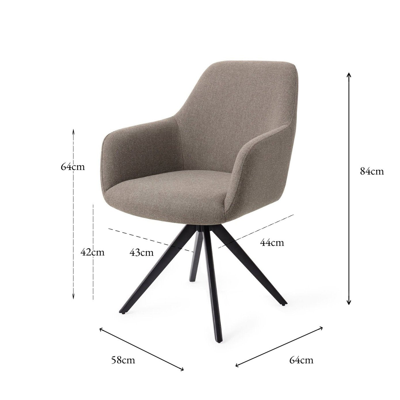 Jesper Home Hiroo Foggy Fusion Eetkamerstoel - Turn Black - KwaliteitWonen.nl