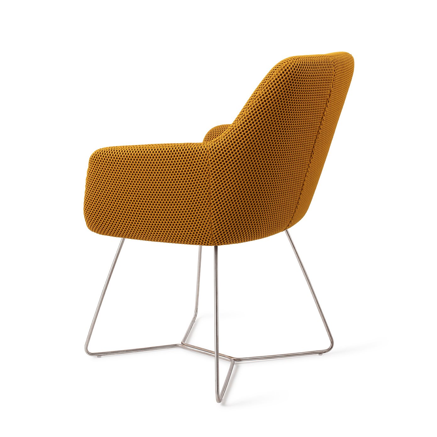 Jesper Home Hiroo Groovy Garam Eetkamerstoel - Beehive Steel - KwaliteitWonen.nl