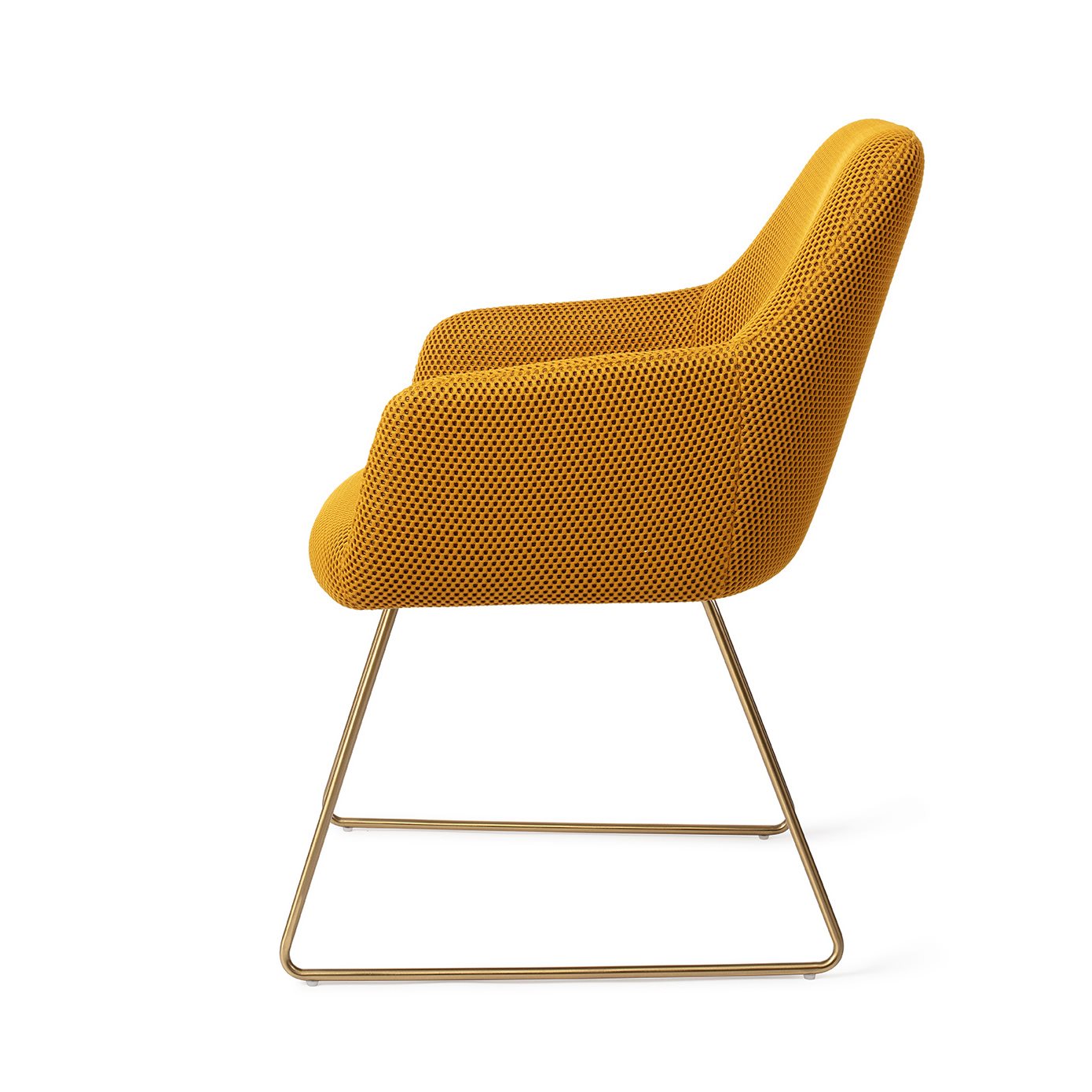 Jesper Home Hiroo Groovy Garam Eetkamerstoel - Slide Gold - KwaliteitWonen.nl