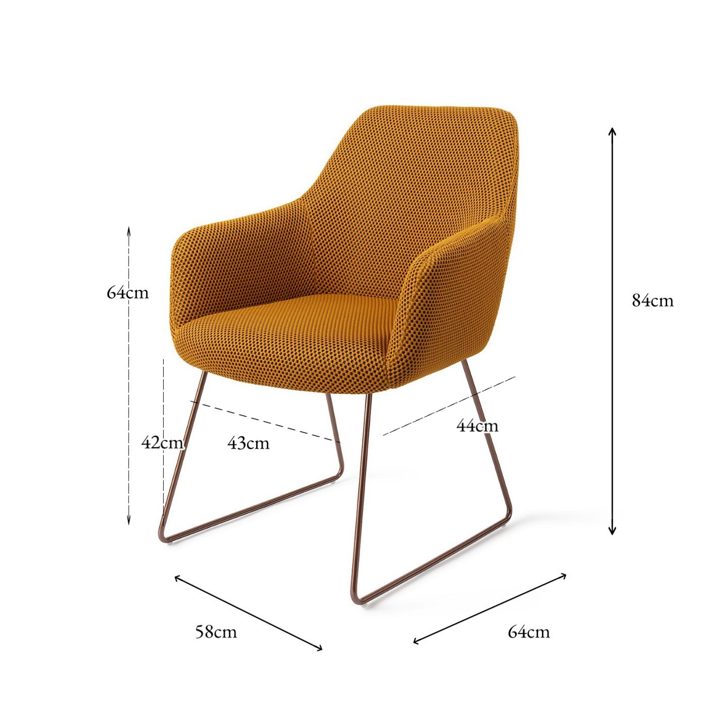 Jesper Home Hiroo Groovy Garam Eetkamerstoel - Slide Rose - KwaliteitWonen.nl