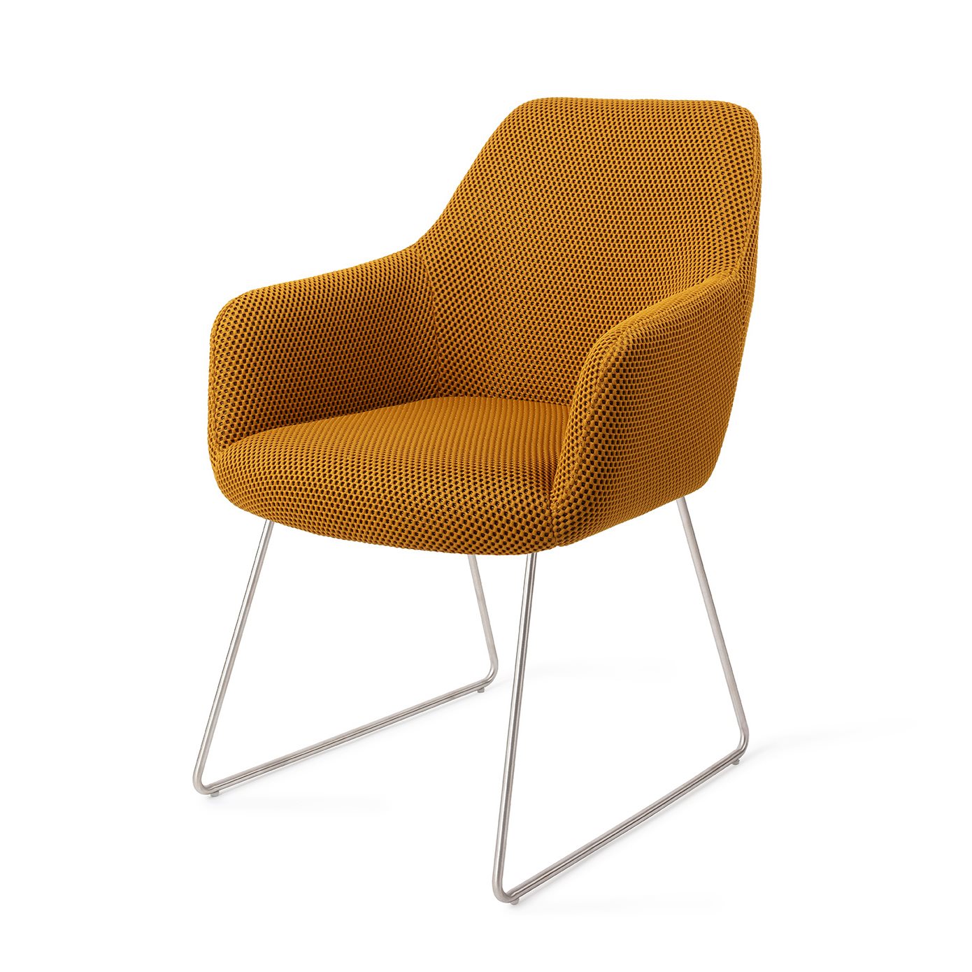 Jesper Home Hiroo Groovy Garam Eetkamerstoel - Slide Steel - KwaliteitWonen.nl