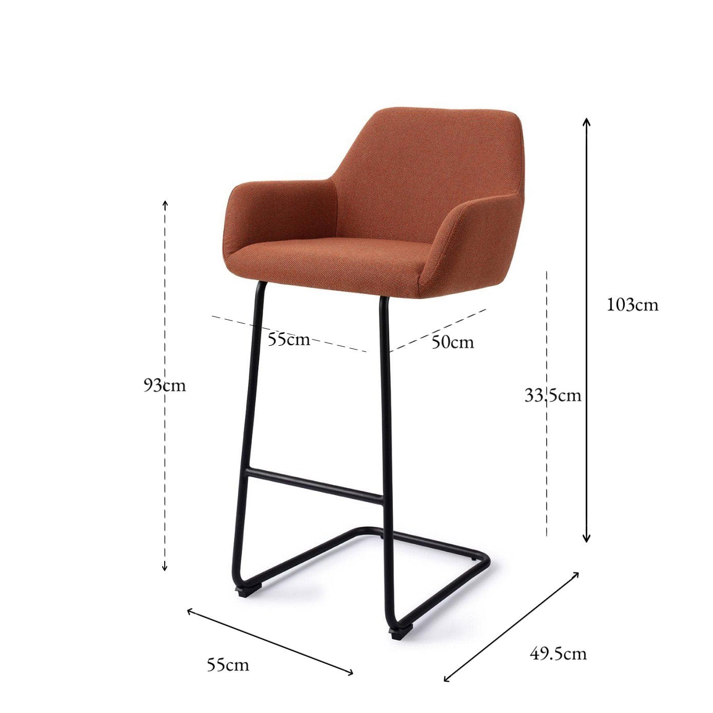 Jesper Home Hiroo Hearth Harmony Barkruk - Arch Black (H) - KwaliteitWonen.nl