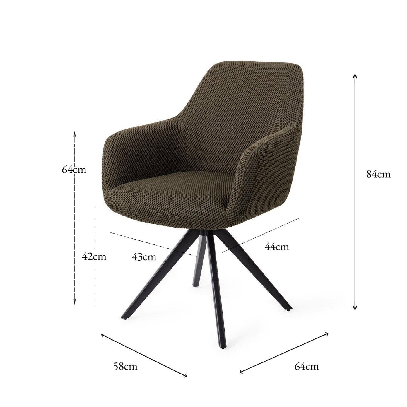 Jesper Home Hiroo Jungle Jewel Eetkamerstoel - Turn Black - KwaliteitWonen.nl