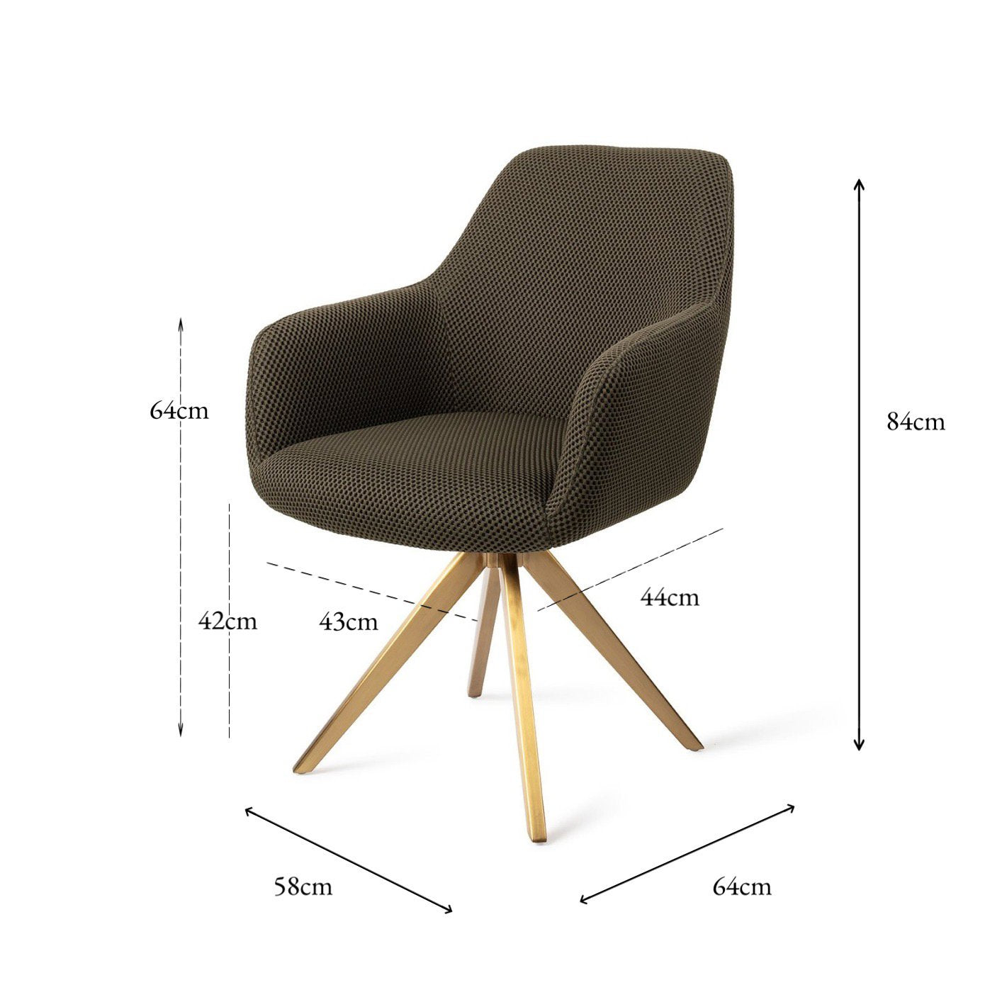 Jesper Home Hiroo Jungle Jewel Eetkamerstoel - Turn Gold - KwaliteitWonen.nl