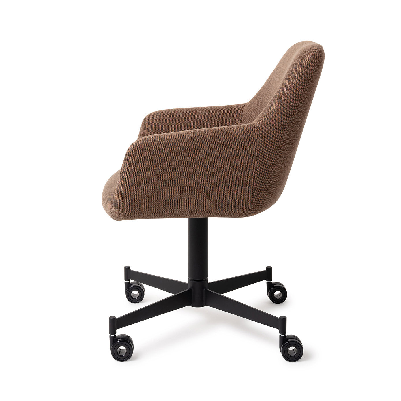 Jesper Home Hiroo Rustic Rye Eetkamerstoel - Caster Black - KwaliteitWonen.nl