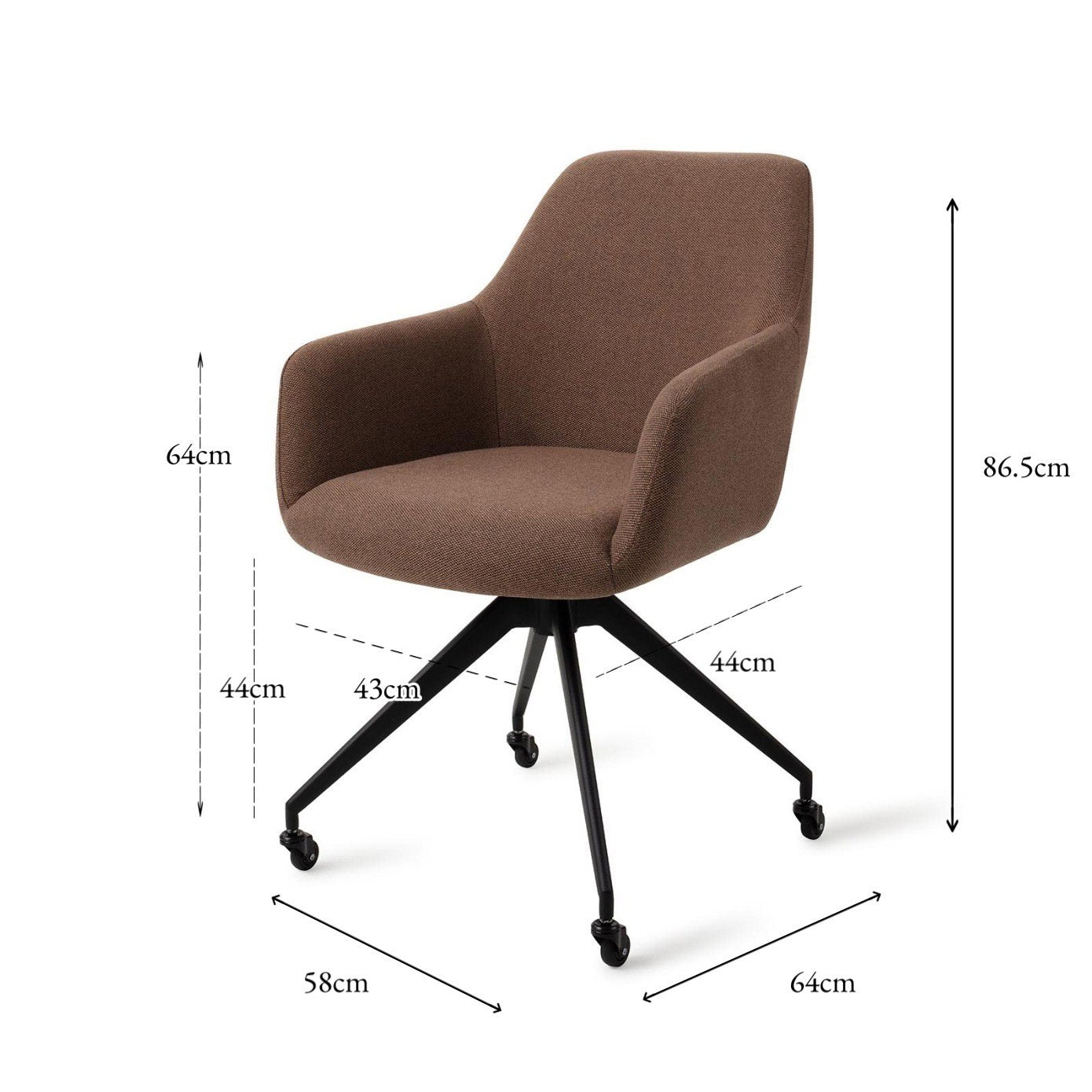 Jesper Home Hiroo Rustic Rye Eetkamerstoel - Glide Black - KwaliteitWonen.nl