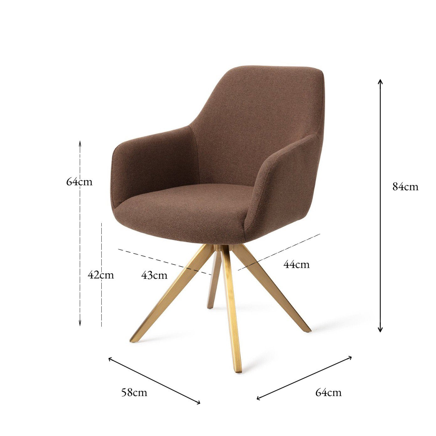 Jesper Home Hiroo Rustic Rye Eetkamerstoel - Turn Gold - KwaliteitWonen.nl