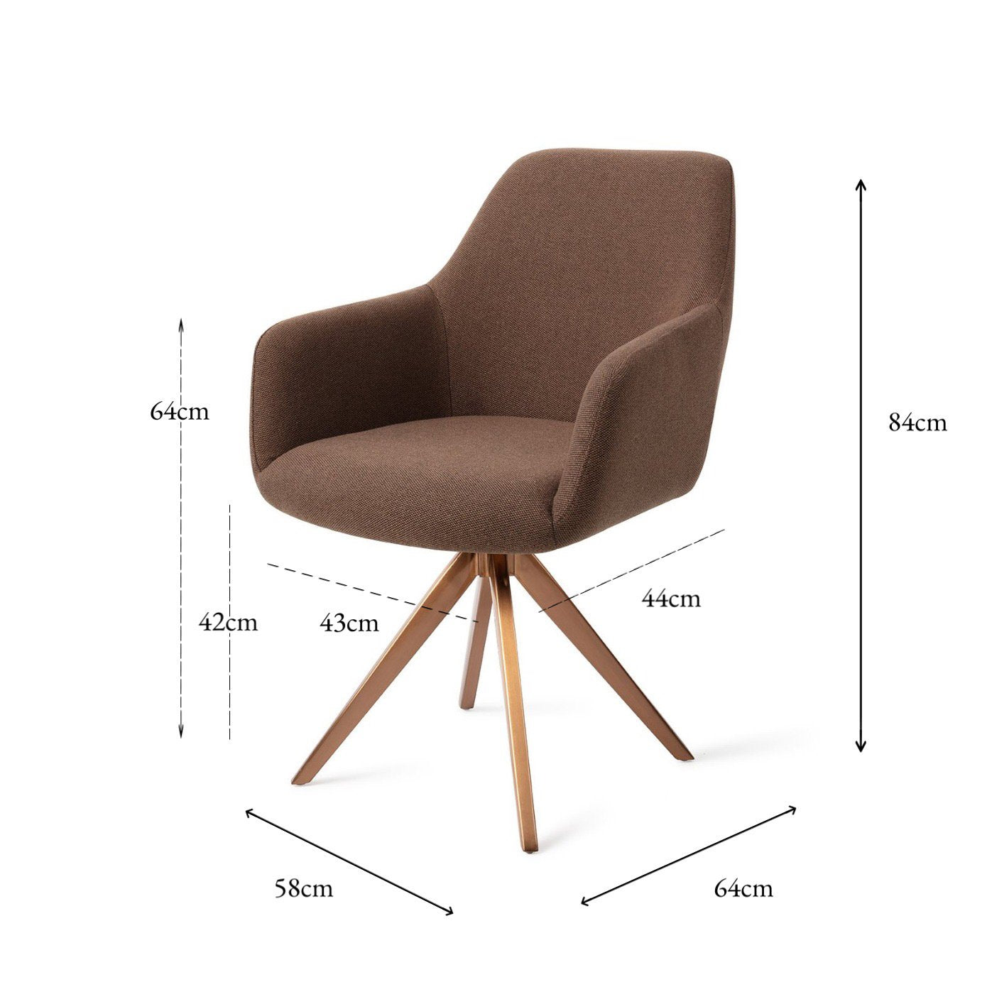 Jesper Home Hiroo Rustic Rye Eetkamerstoel - Turn Rose - KwaliteitWonen.nl