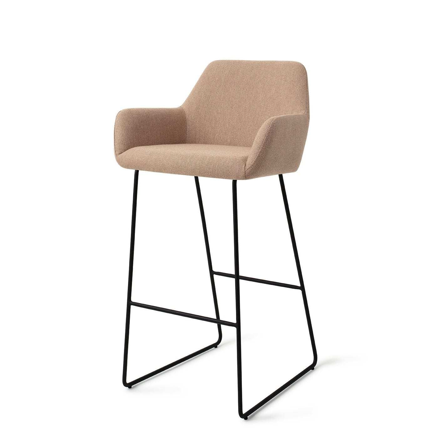 Jesper Home Hiroo Whisper Wheat Barkruk - Slide Black (H) - KwaliteitWonen.nl