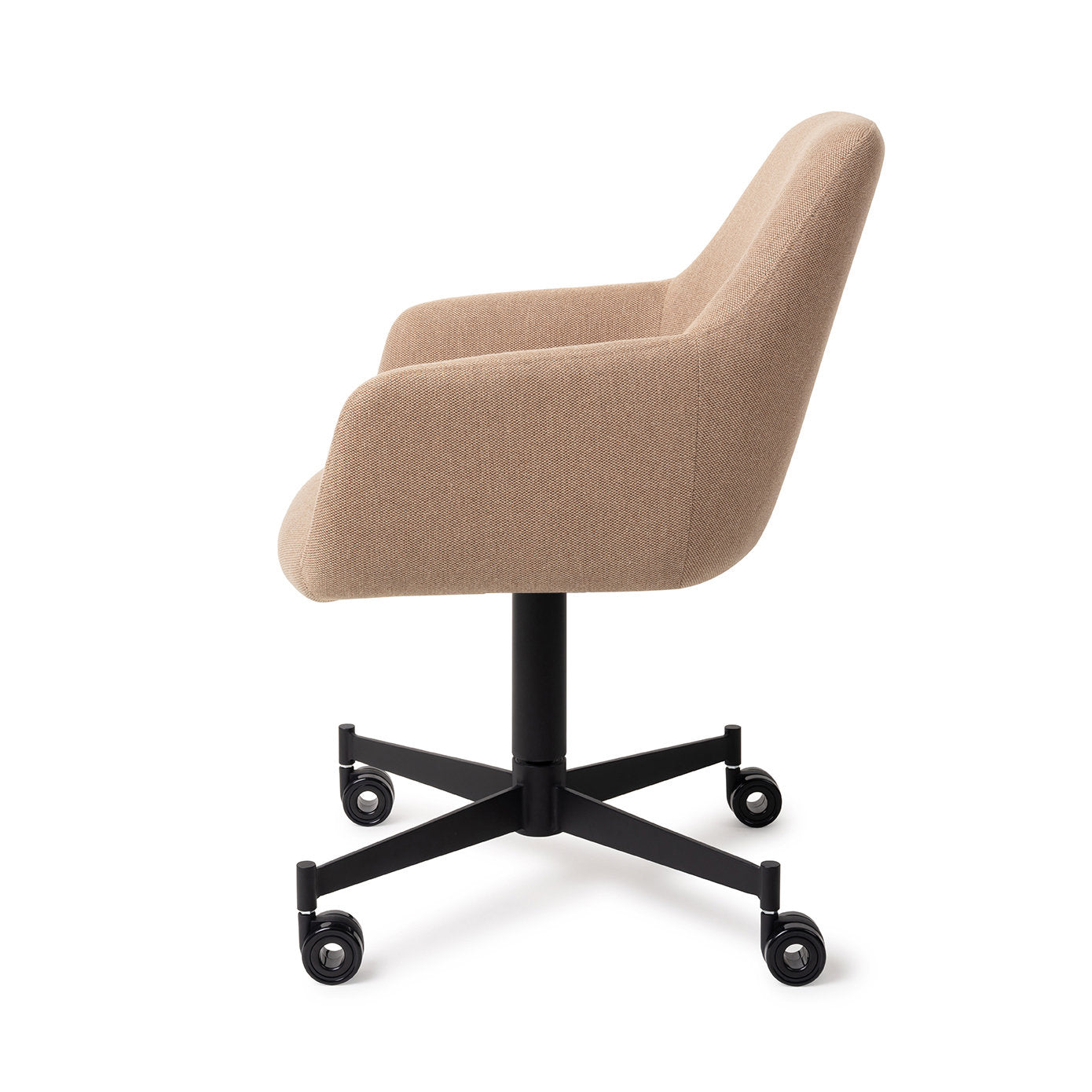 Jesper Home Hiroo Whisper Wheat Eetkamerstoel - Caster Black - KwaliteitWonen.nl