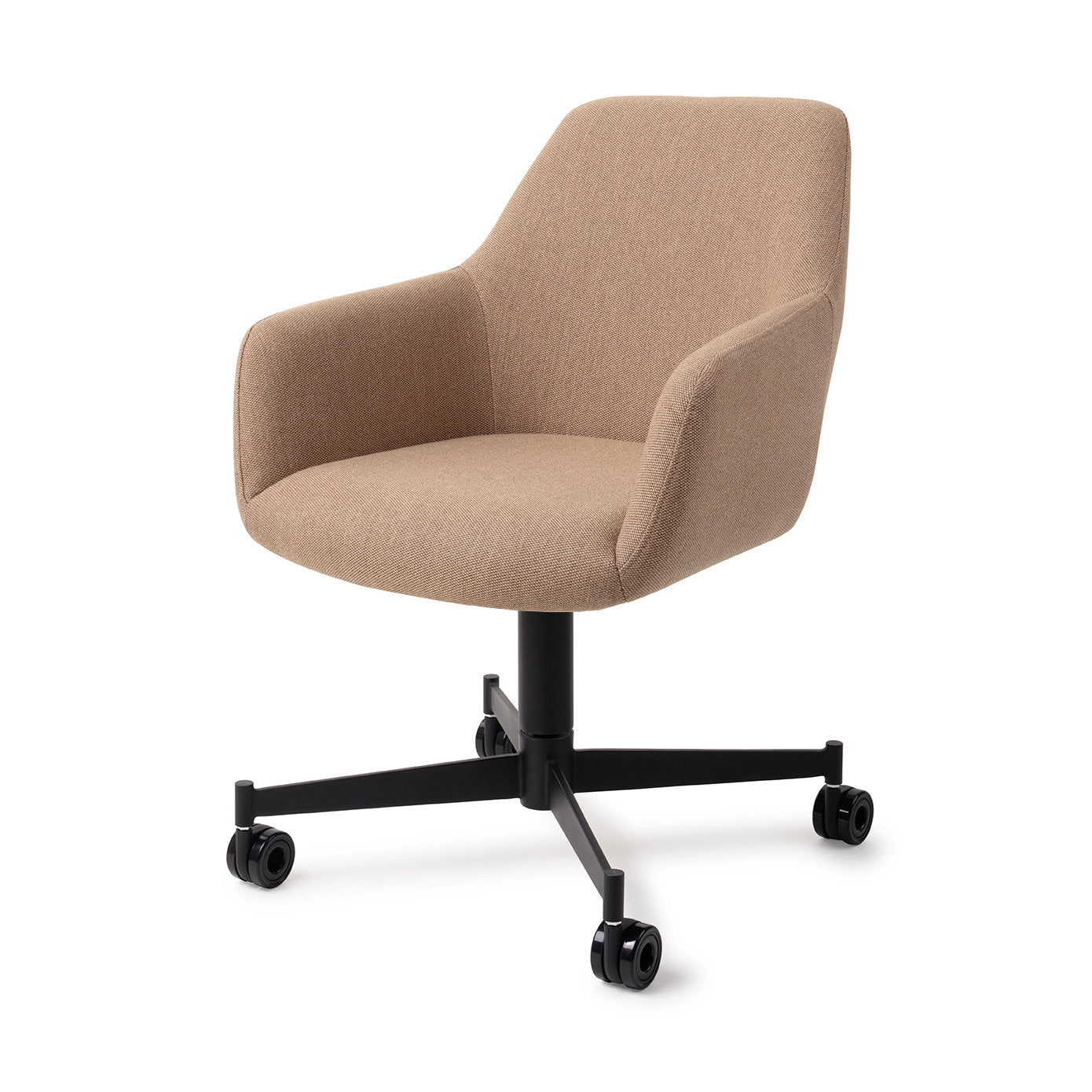 Jesper Home Hiroo Whisper Wheat Eetkamerstoel - Caster Black - KwaliteitWonen.nl