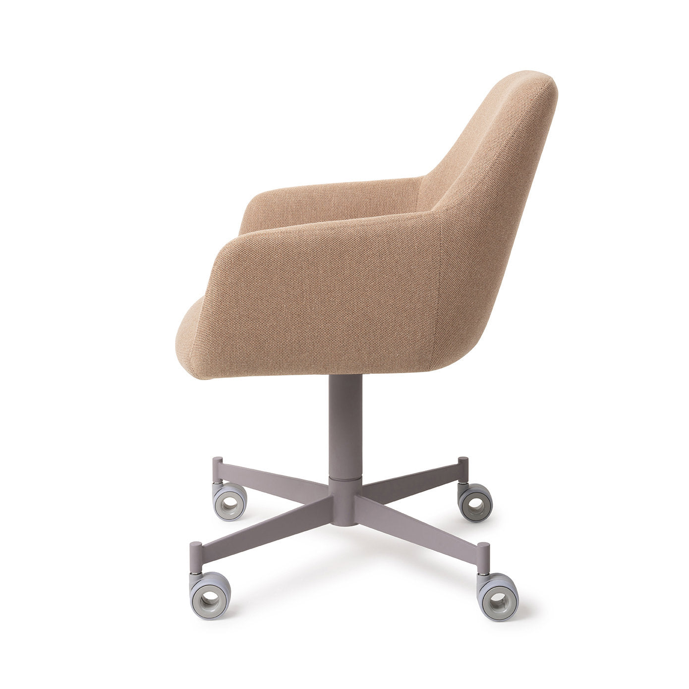 Jesper Home Hiroo Whisper Wheat Eetkamerstoel - Caster Grey - KwaliteitWonen.nl