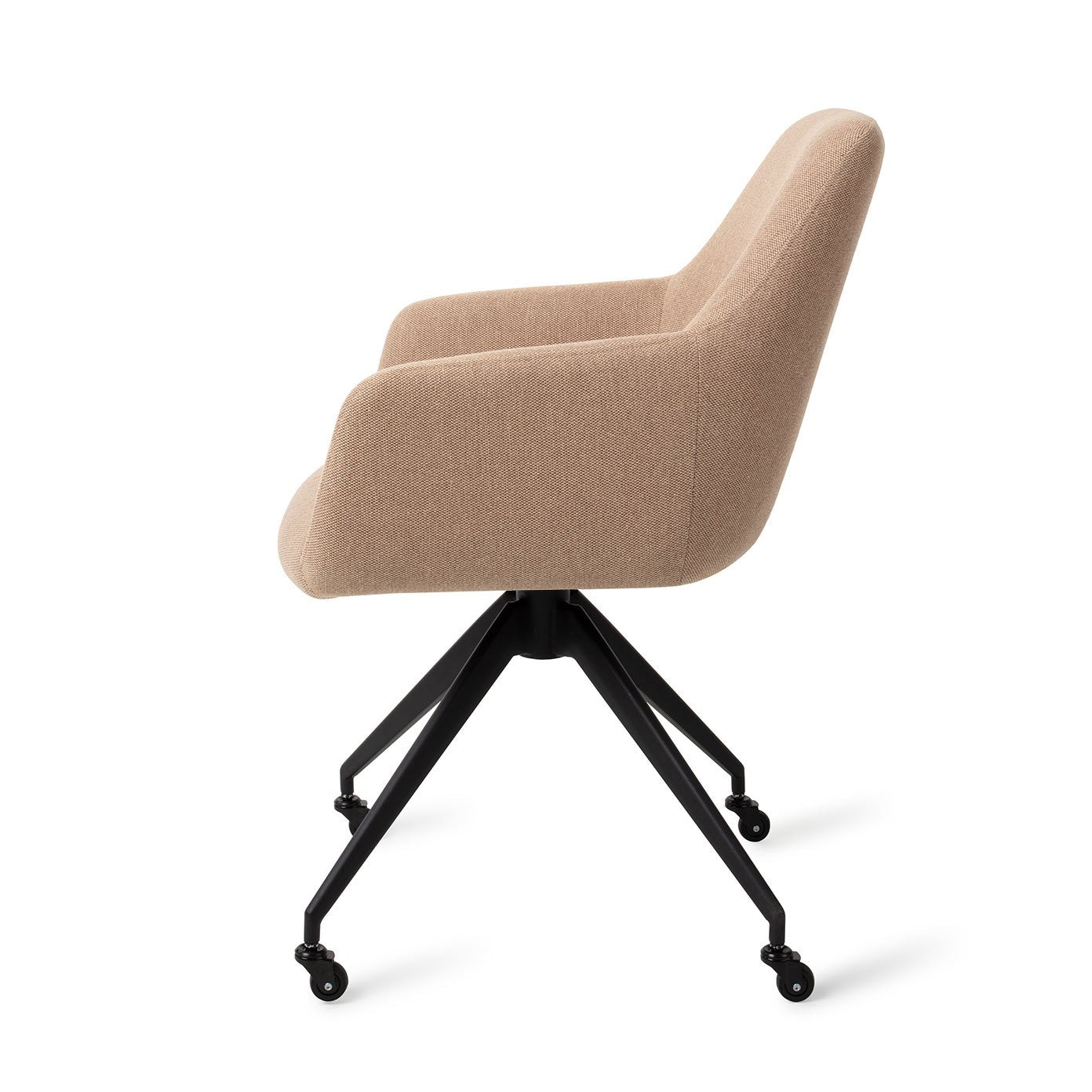 Jesper Home Hiroo Whisper Wheat Eetkamerstoel - Glide Black - KwaliteitWonen.nl