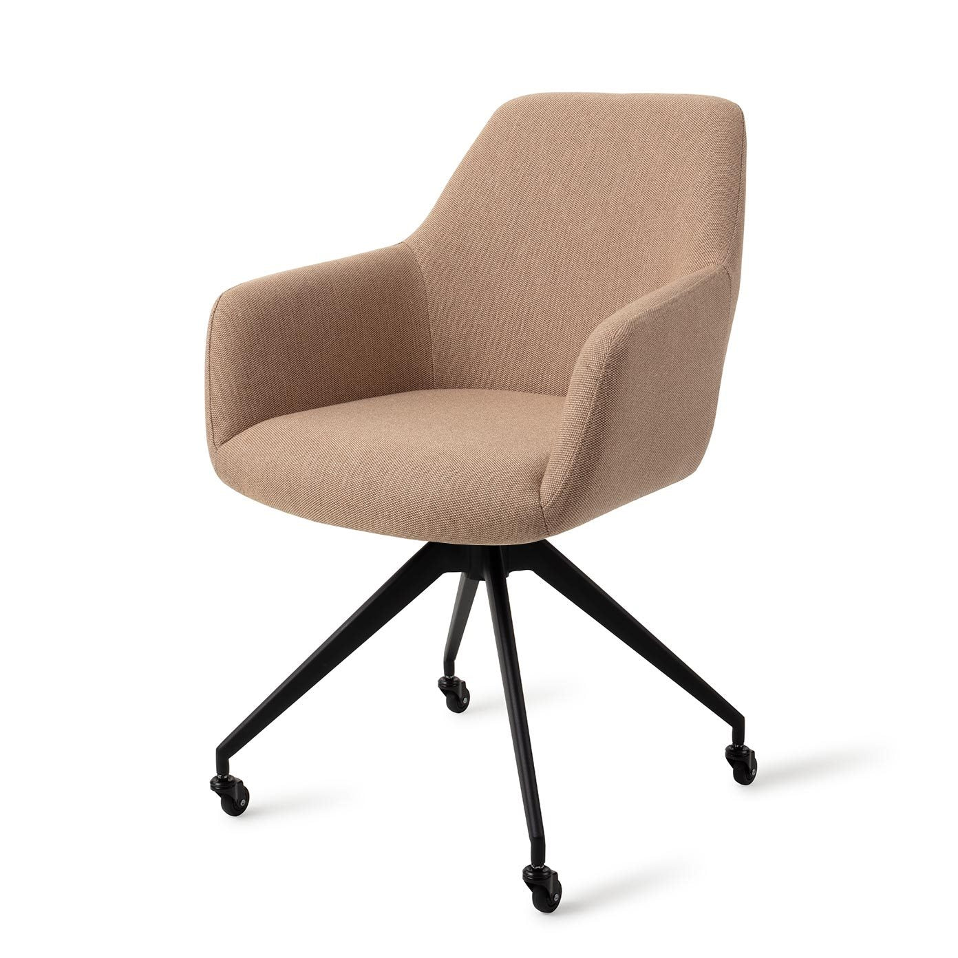Jesper Home Hiroo Whisper Wheat Eetkamerstoel - Glide Black - KwaliteitWonen.nl