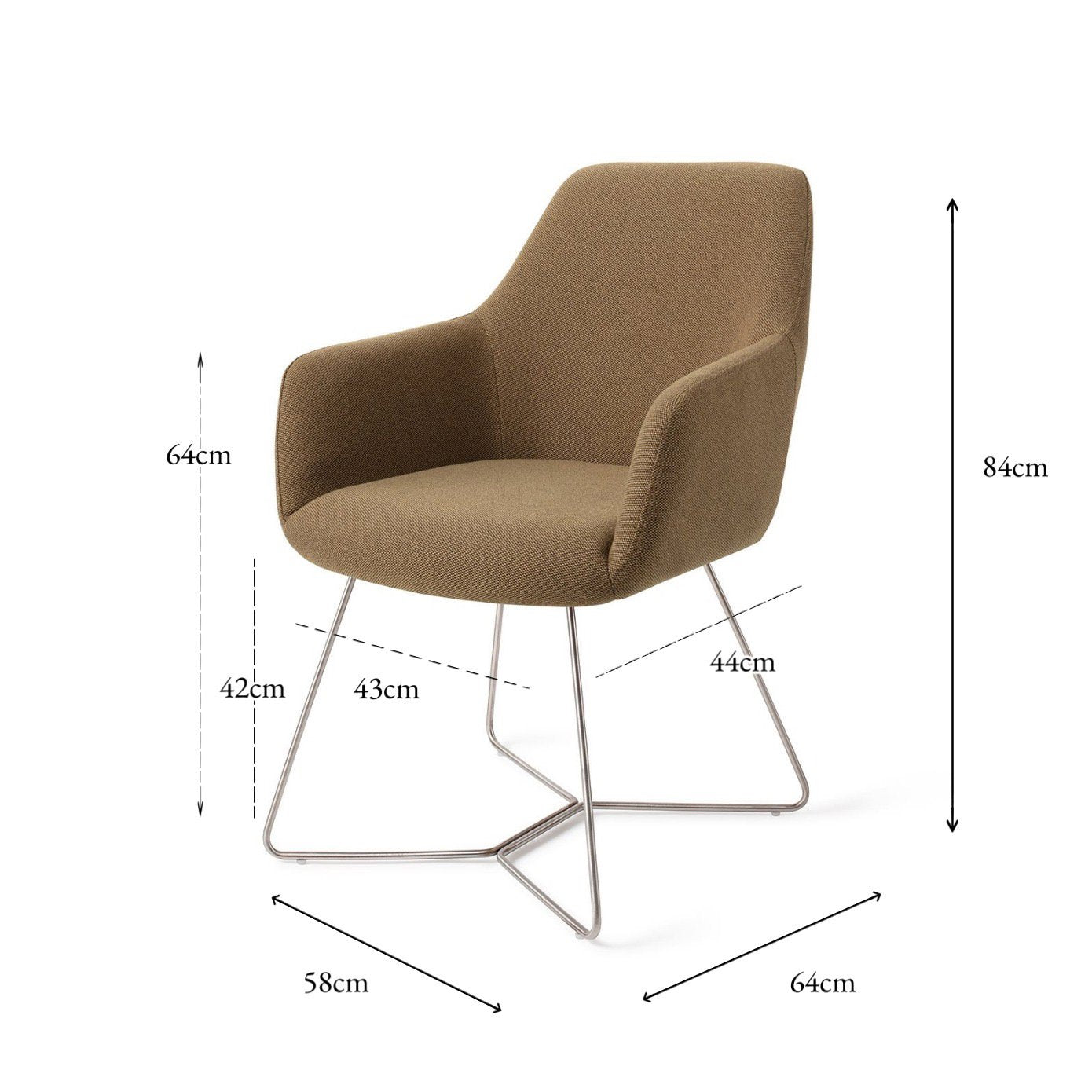 Jesper Home Hiroo Willow Eetkamerstoel - Beehive Steel - KwaliteitWonen.nl