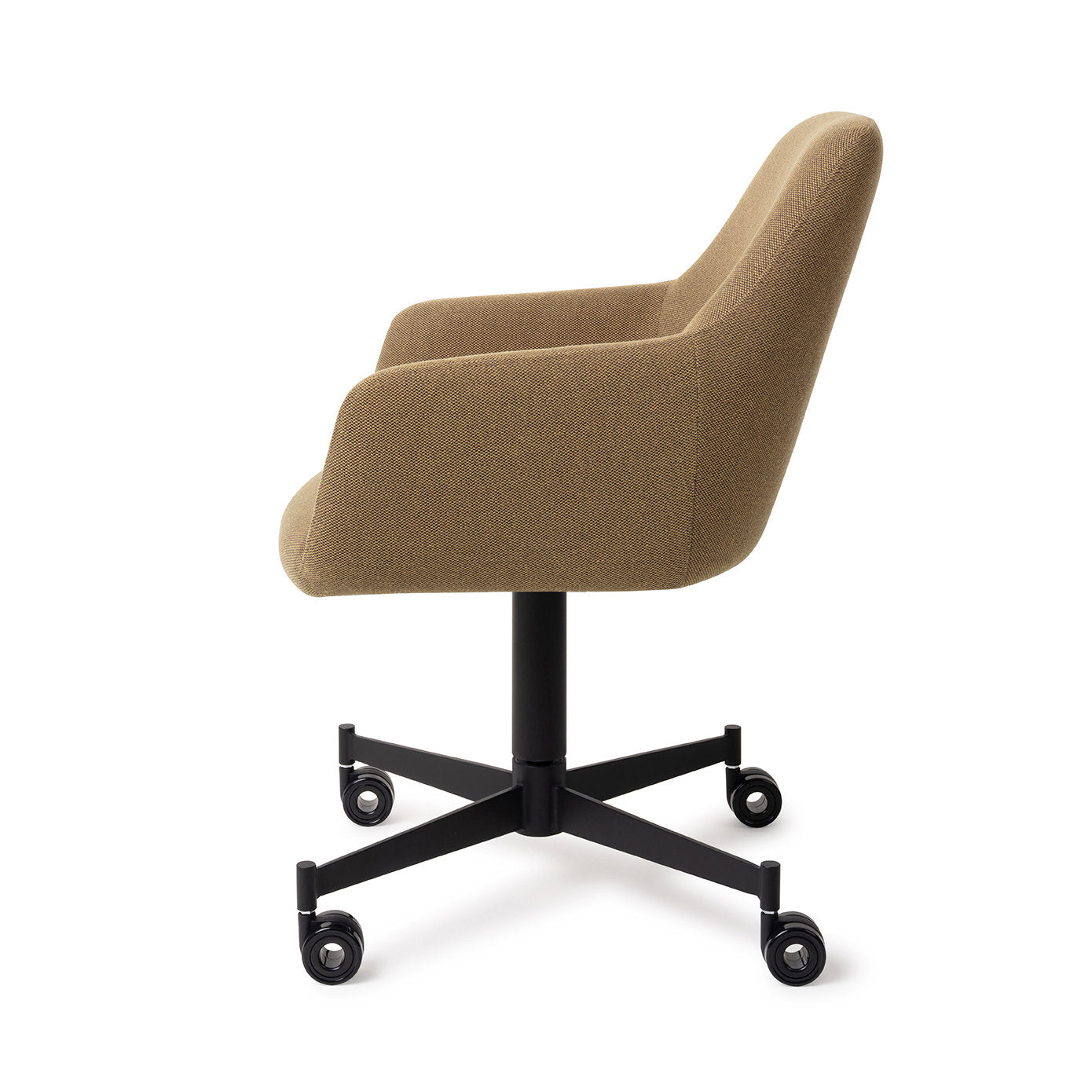 Jesper Home Hiroo Willow Eetkamerstoel - Caster Black - KwaliteitWonen.nl