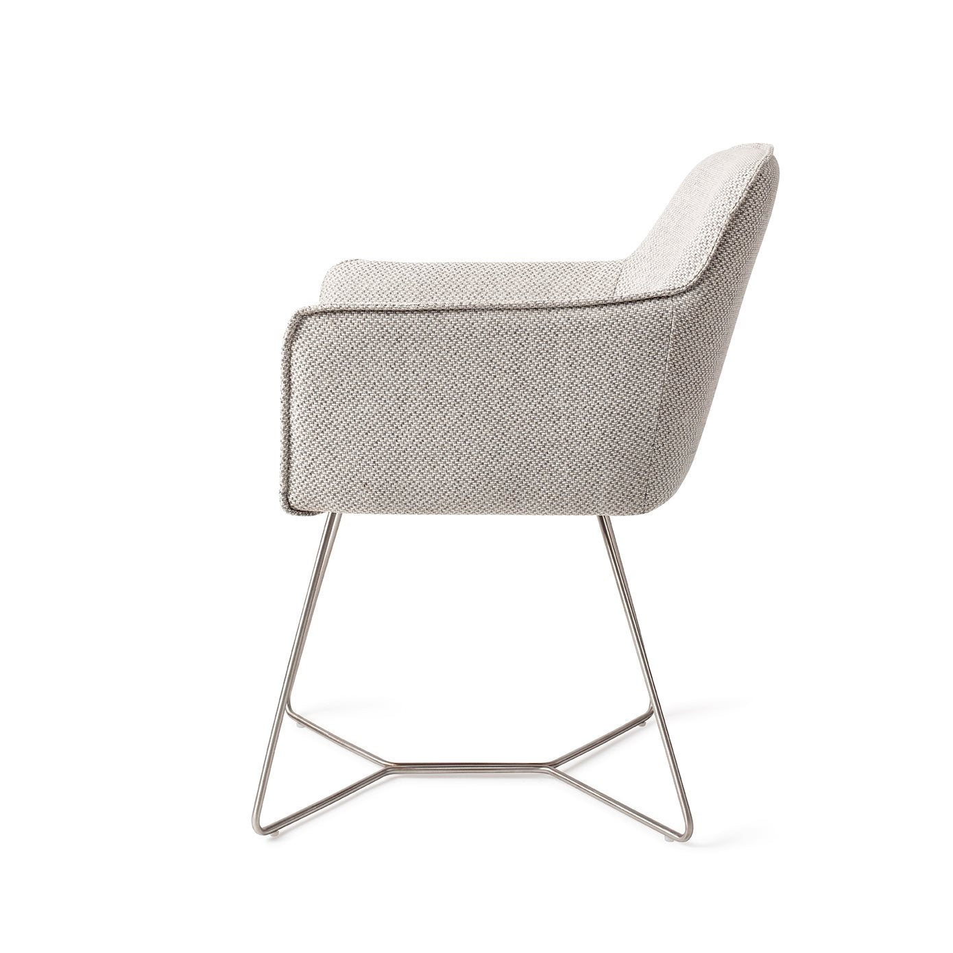 Jesper Home Hofu Checkers Charm Eetkamerstoel - Beehive Steel - KwaliteitWonen.nl