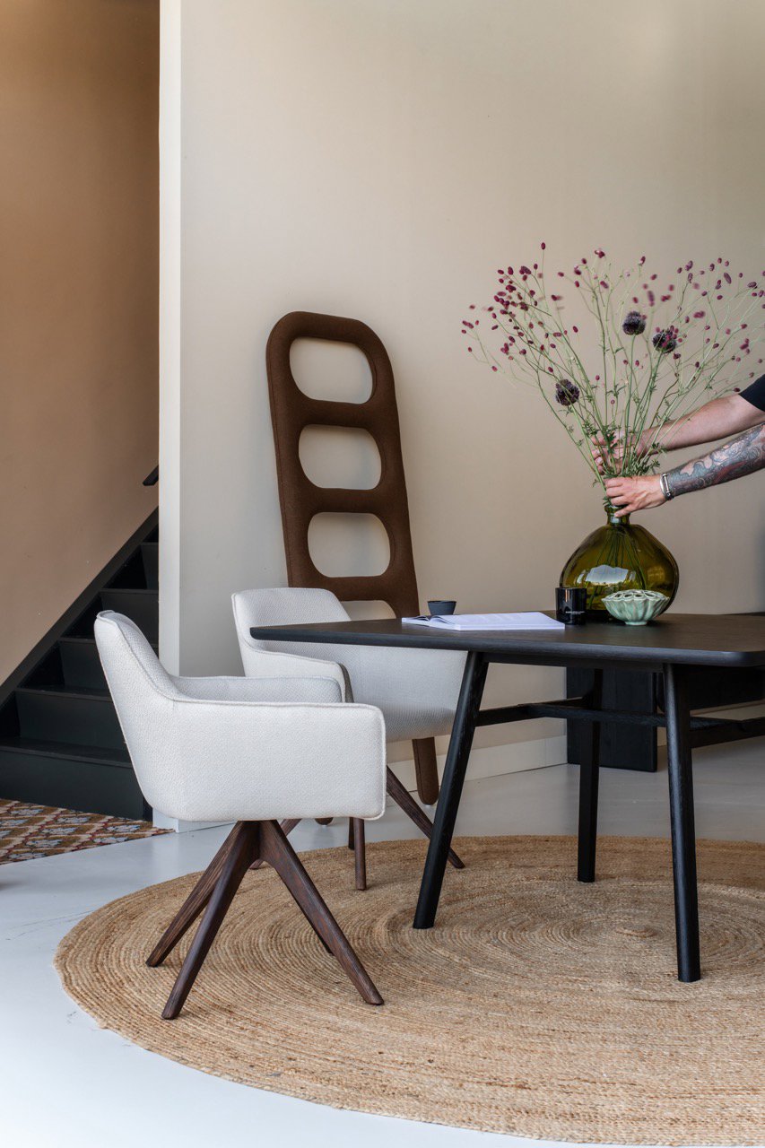 Jesper Home Hofu Checkers Charm Eetkamerstoel - Revolve Oak Walnut - KwaliteitWonen.nl