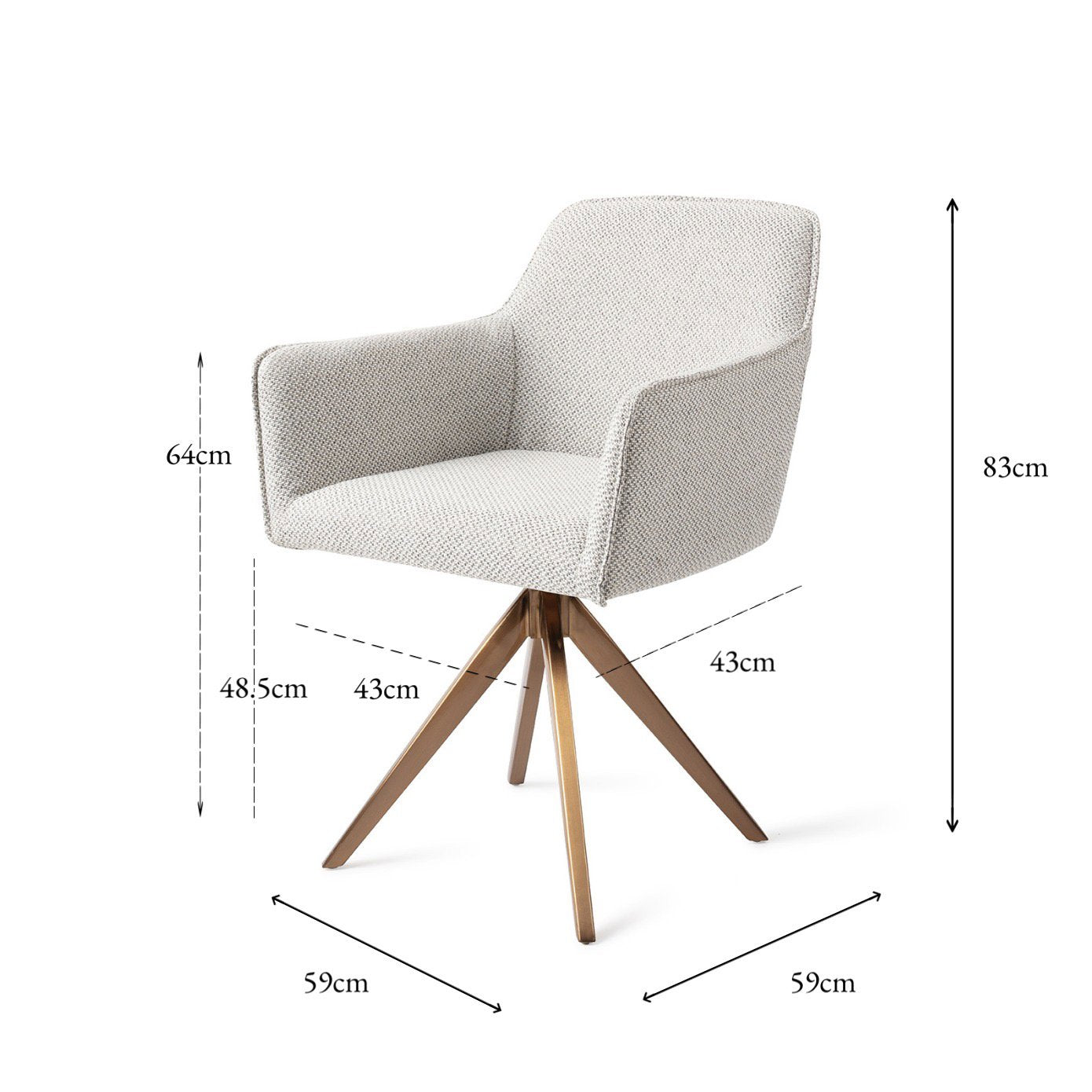Jesper Home Hofu Checkers Charm Eetkamerstoel - Turn Rose - KwaliteitWonen.nl