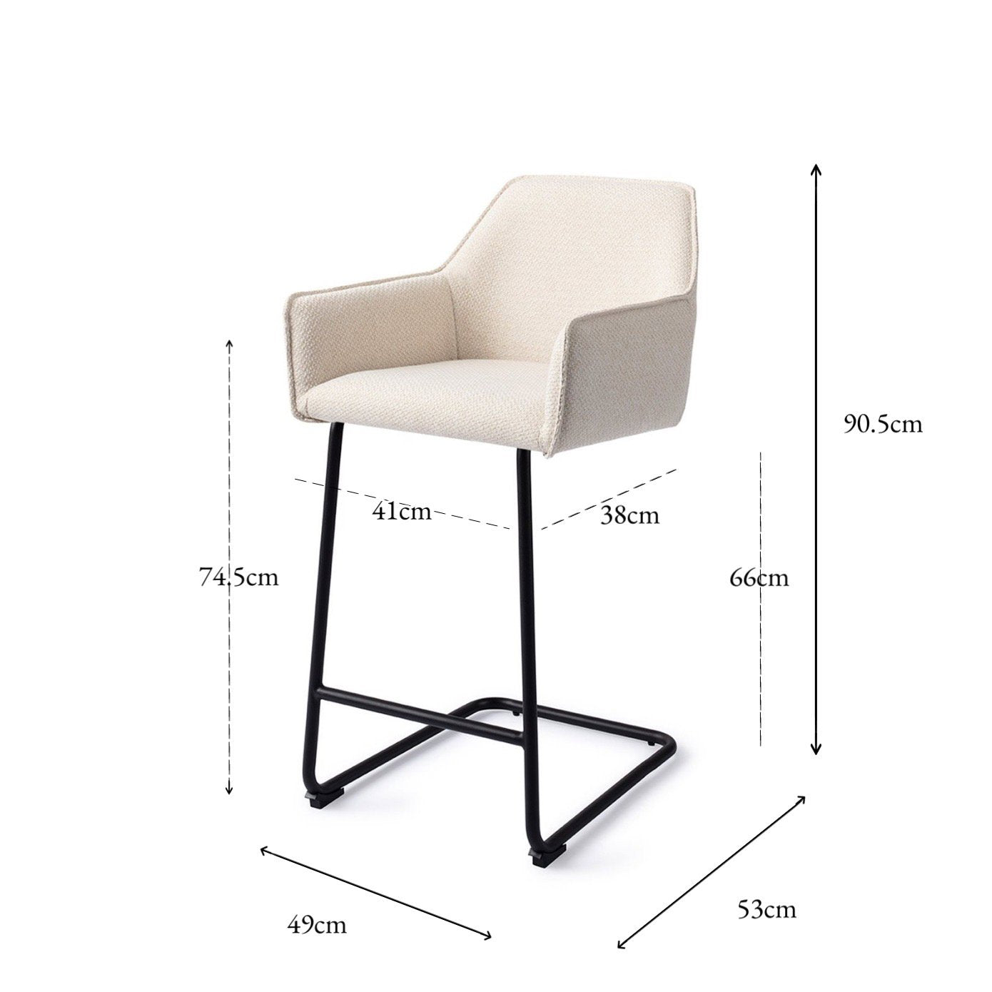 Jesper Home Hofu Enoki Barkruk - Arch Black (L) - KwaliteitWonen.nl