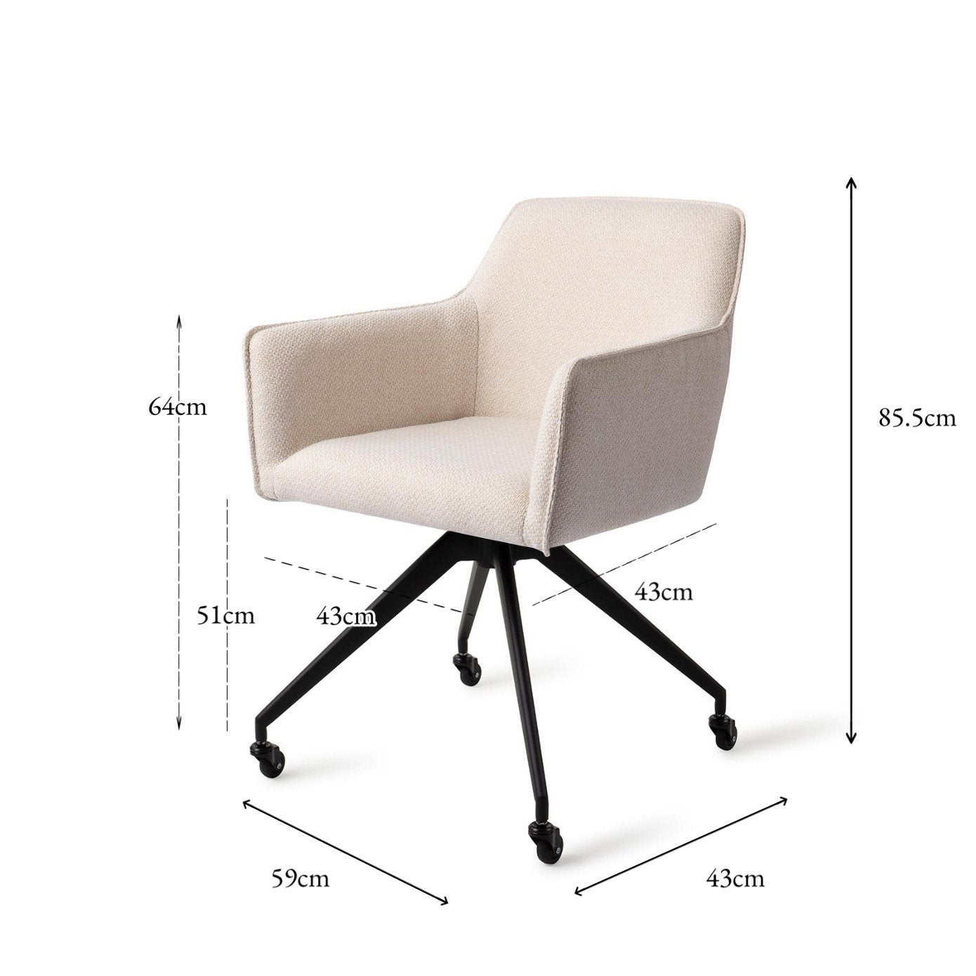 Jesper Home Hofu Enoki Eetkamerstoel - Glide Black - KwaliteitWonen.nl
