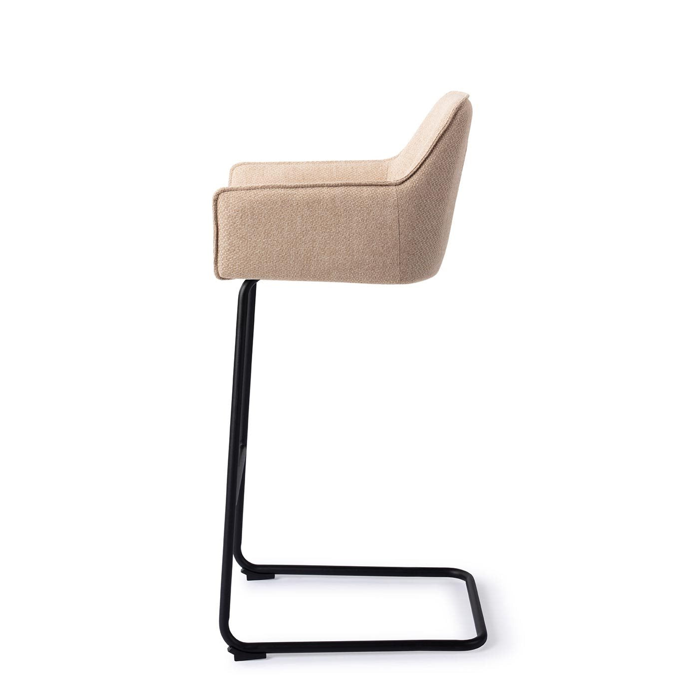 Jesper Home Hofu Wild Walnut Barkruk - Arch Black (H) - KwaliteitWonen.nl