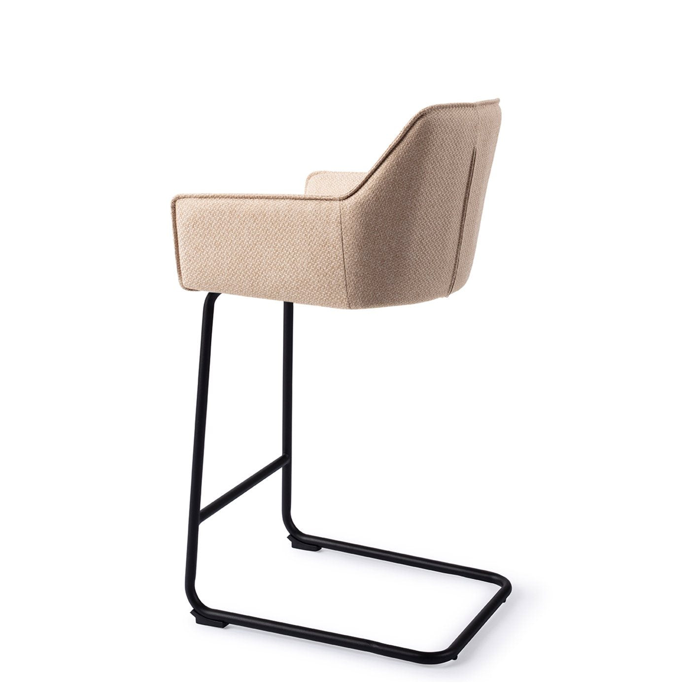 Jesper Home Hofu Wild Walnut Barkruk - Arch Black (L) - KwaliteitWonen.nl