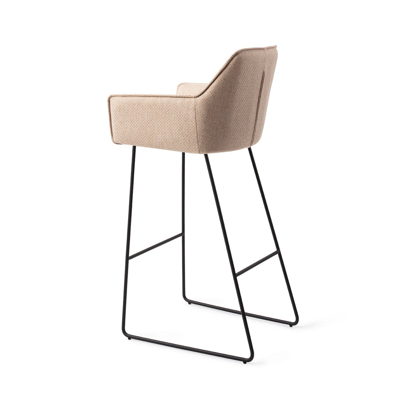 Jesper Home Hofu Wild Walnut Barkruk - Slide Black (H) - KwaliteitWonen.nl