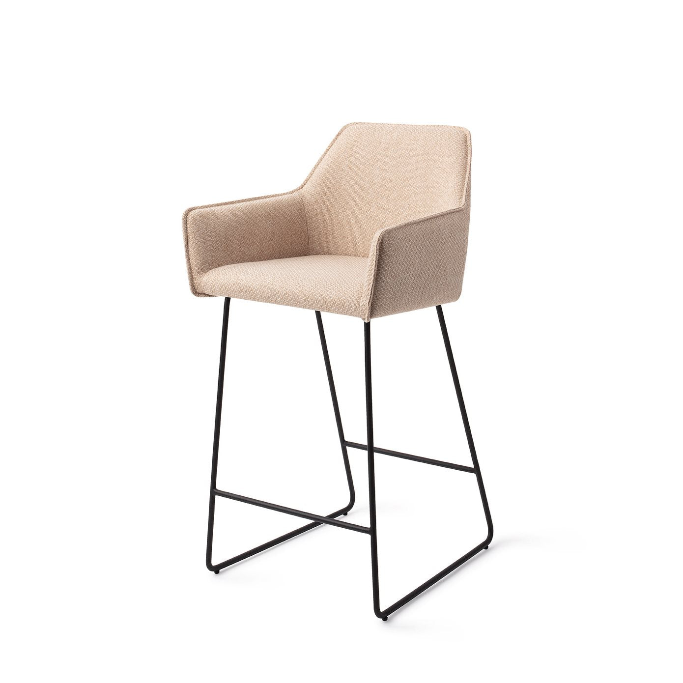 Jesper Home Hofu Wild Walnut Barkruk - Slide Black (L) - KwaliteitWonen.nl