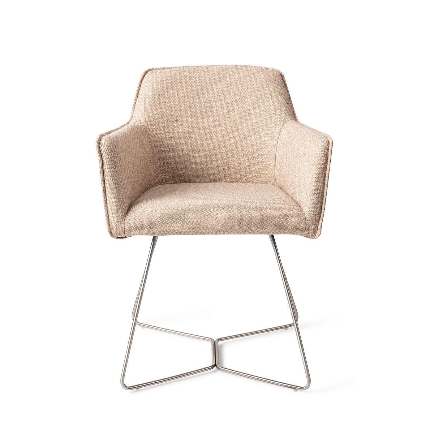 Jesper Home Hofu Wild Walnut Eetkamerstoel - Beehive Steel - KwaliteitWonen.nl