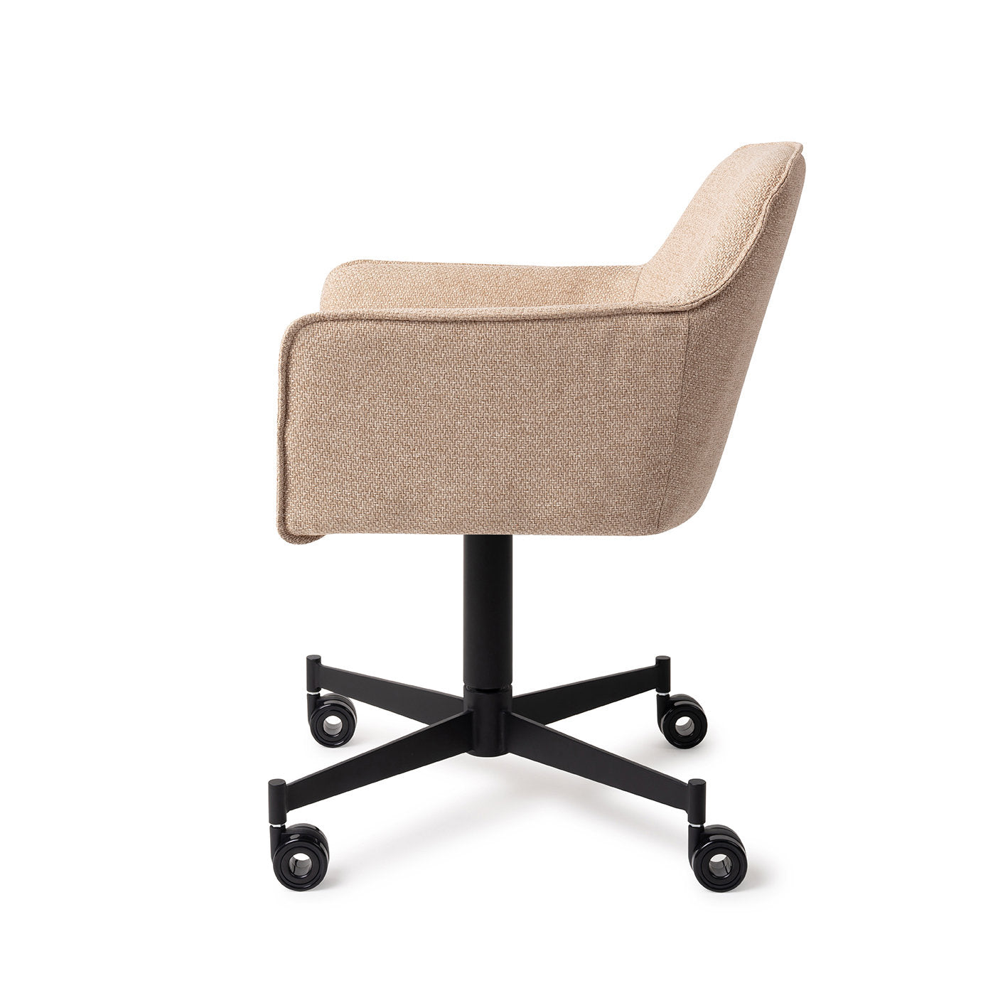 Jesper Home Hofu Wild Walnut Eetkamerstoel - Caster Black - KwaliteitWonen.nl