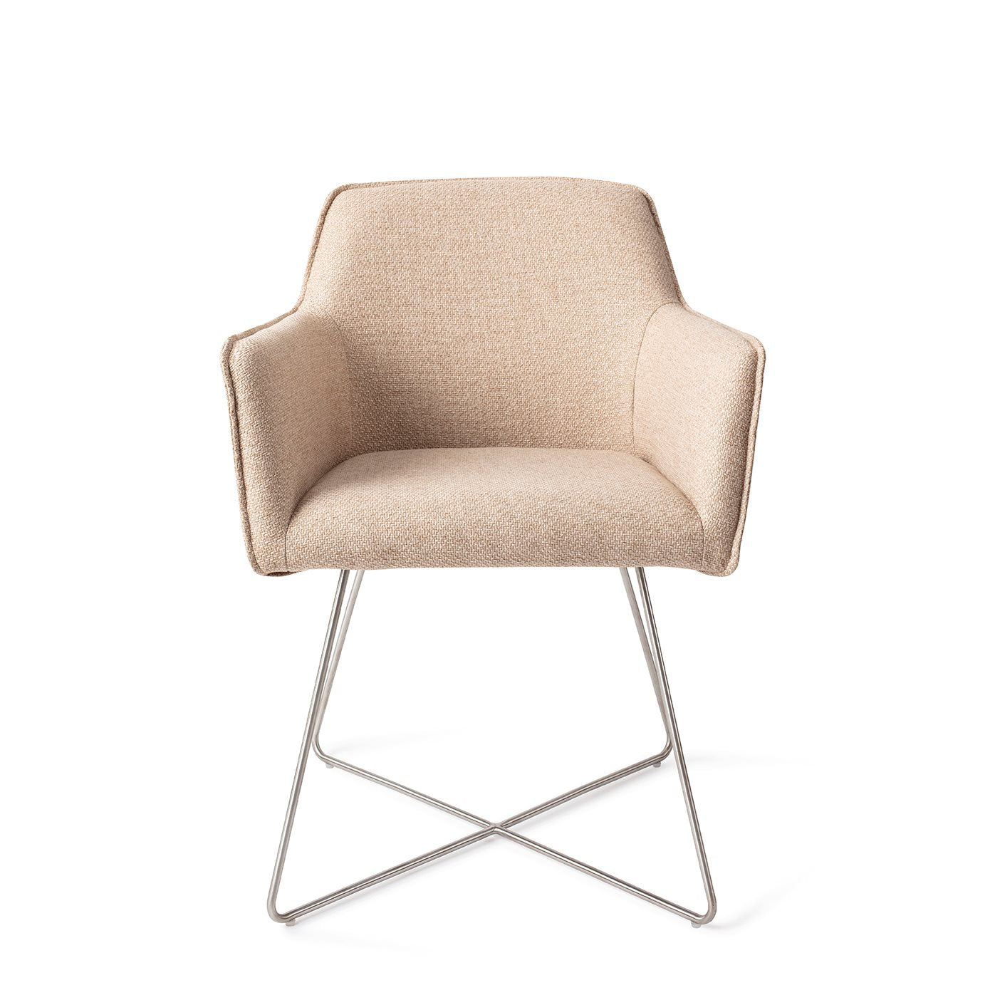 Jesper Home Hofu Wild Walnut Eetkamerstoel - Cross Steel - KwaliteitWonen.nl