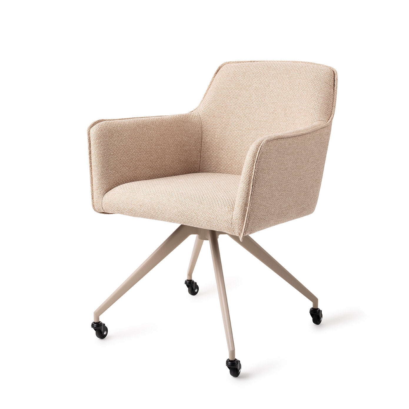 Jesper Home Hofu Wild Walnut Eetkamerstoel - Glide Beige - KwaliteitWonen.nl