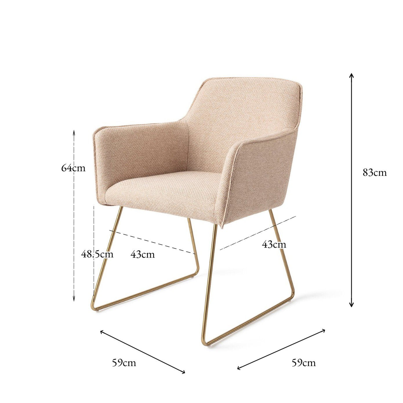 Jesper Home Hofu Wild Walnut Eetkamerstoel - Slide Gold - KwaliteitWonen.nl