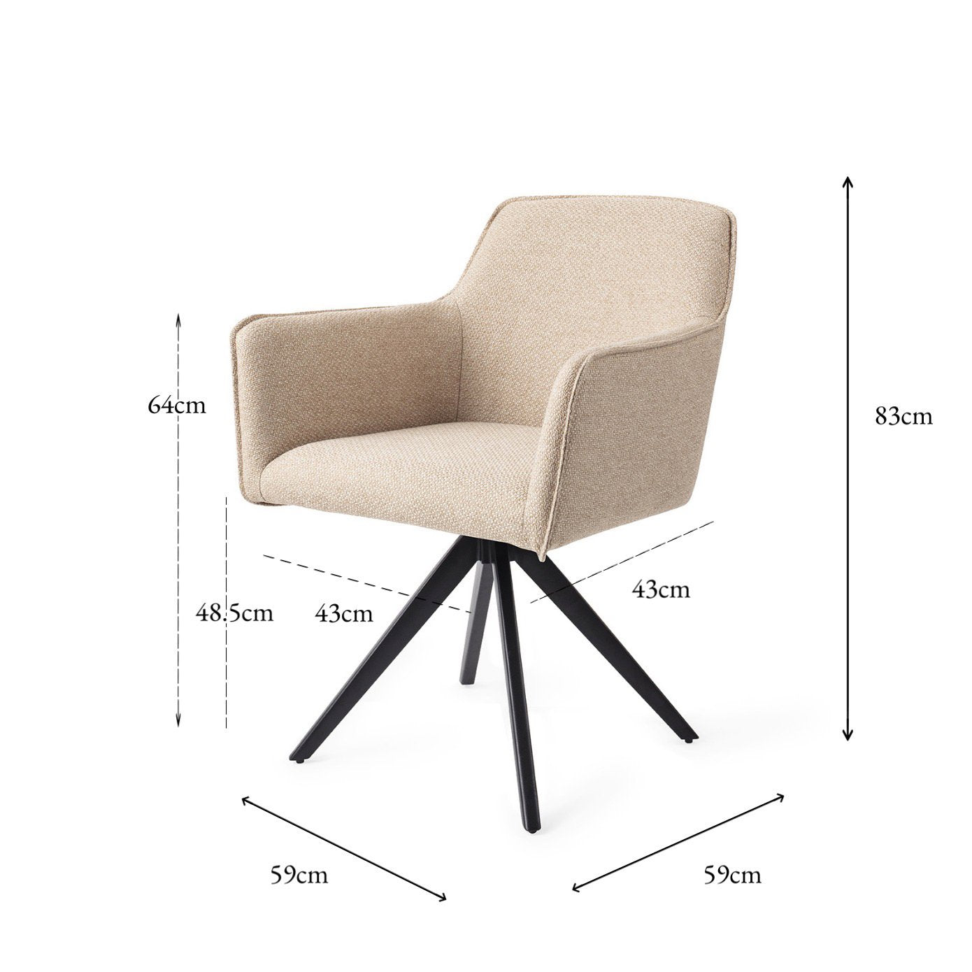 Jesper Home Hofu Wild Walnut Eetkamerstoel - Turn Black - KwaliteitWonen.nl