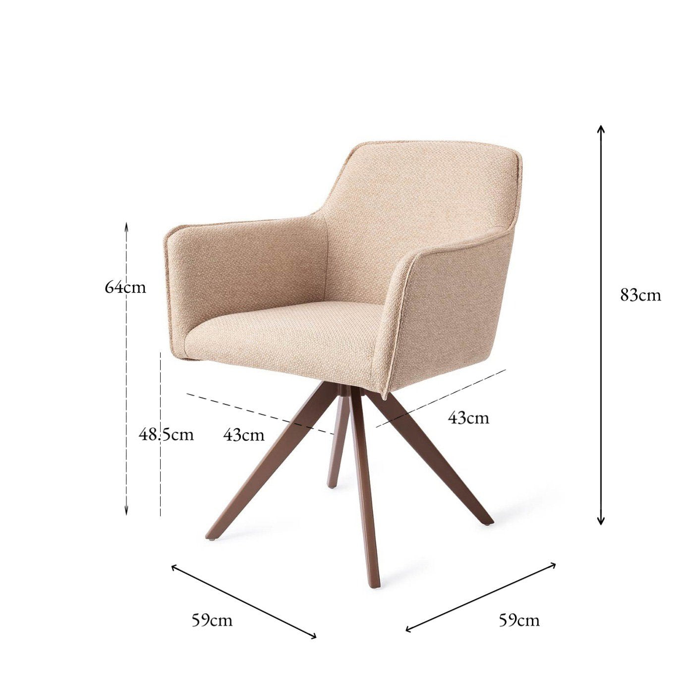 Jesper Home Hofu Wild Walnut Eetkamerstoel - Turn Brown - KwaliteitWonen.nl