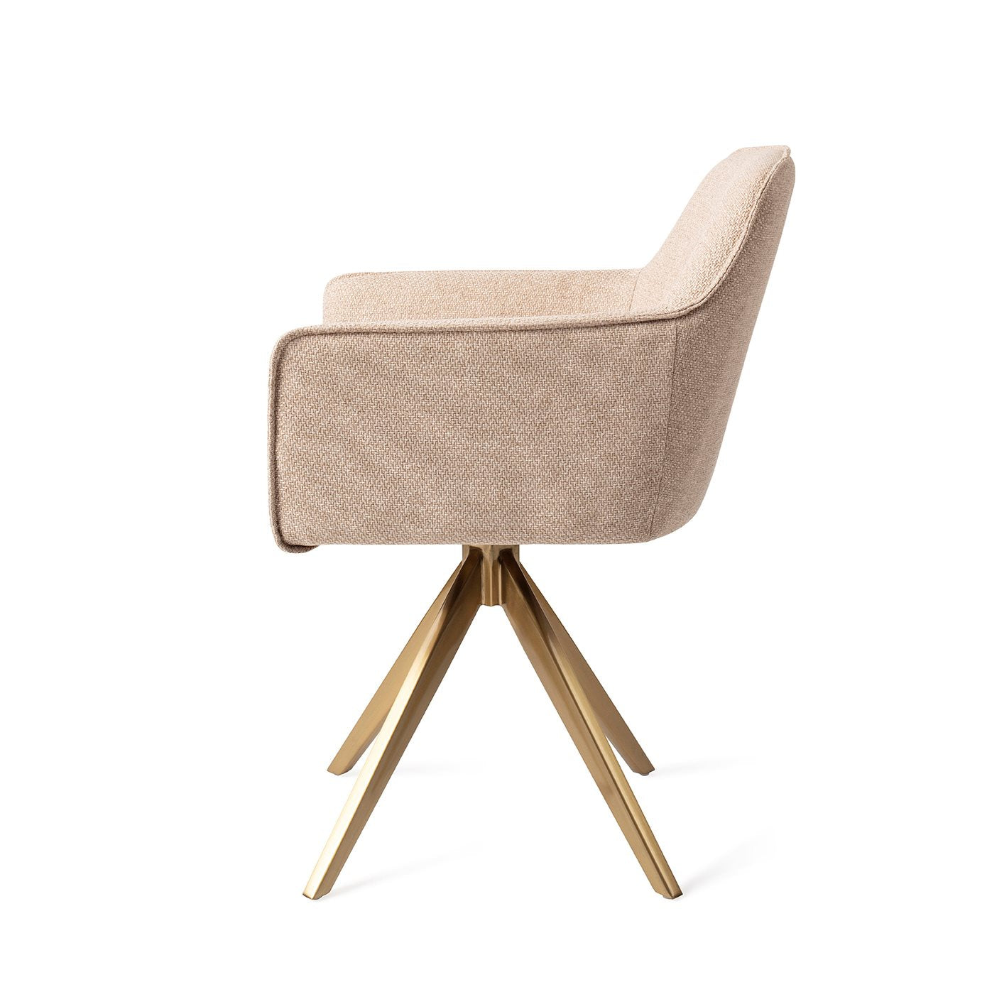 Jesper Home Hofu Wild Walnut Eetkamerstoel - Turn Gold - KwaliteitWonen.nl