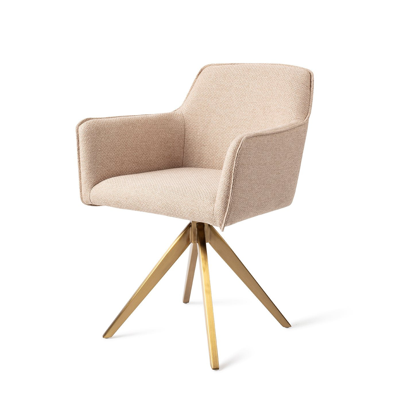 Jesper Home Hofu Wild Walnut Eetkamerstoel - Turn Gold - KwaliteitWonen.nl