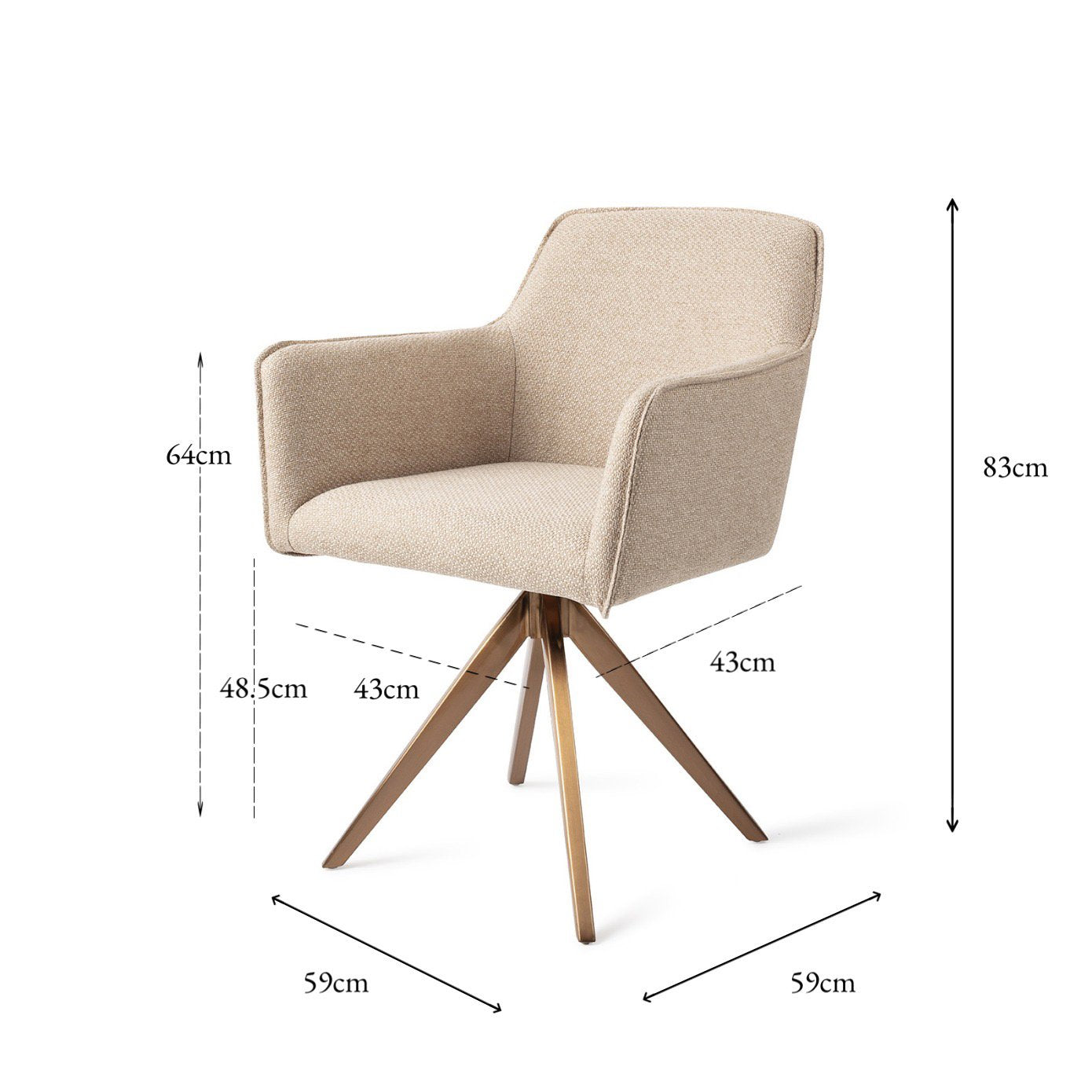 Jesper Home Hofu Wild Walnut Eetkamerstoel - Turn Rose - KwaliteitWonen.nl